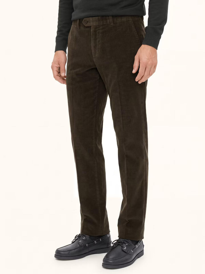 Mörkbrun Regular Dandy Manchesterbyxor