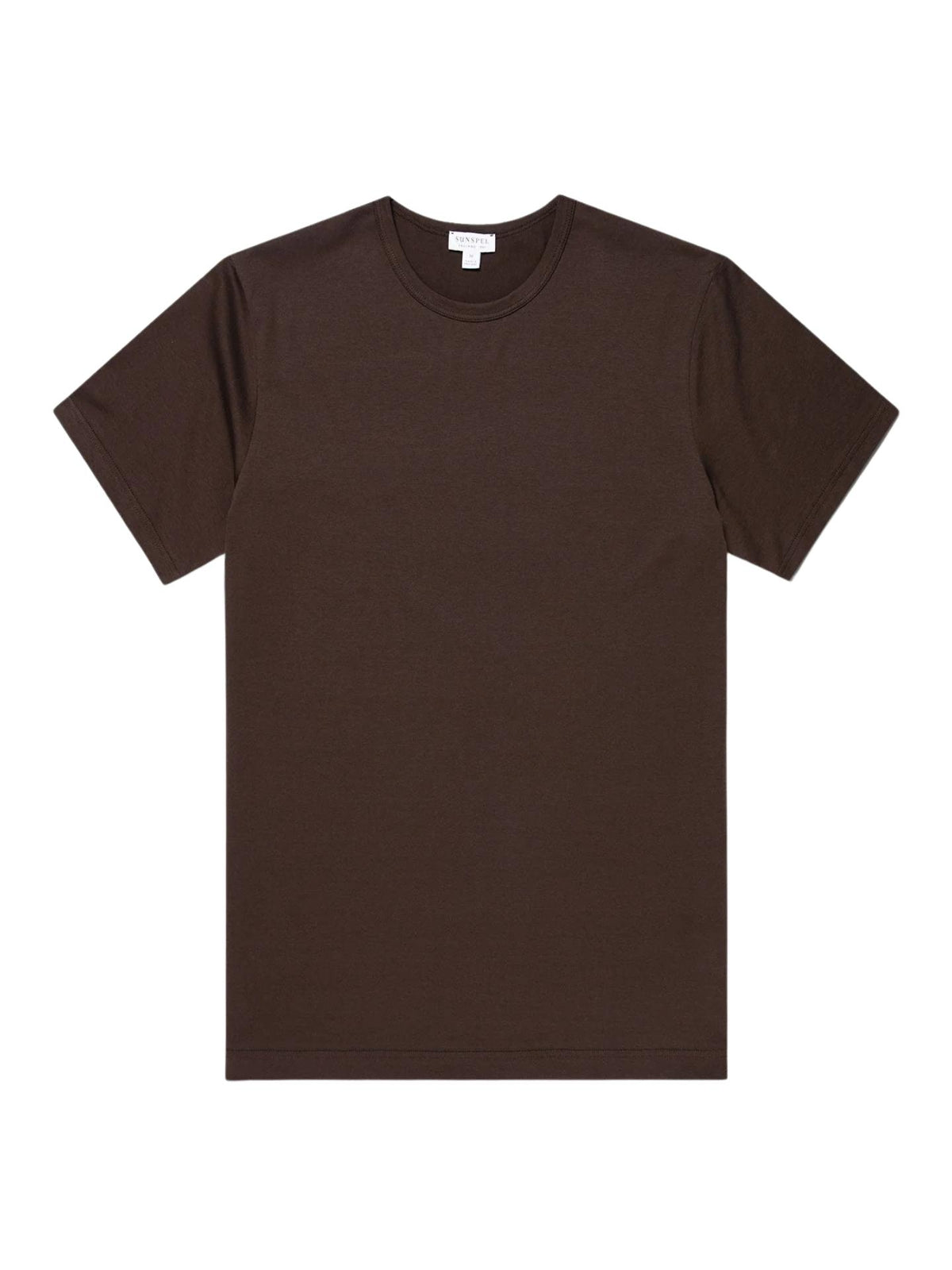 Mörkbrun Supima Bomull T-shirt - Sunspel