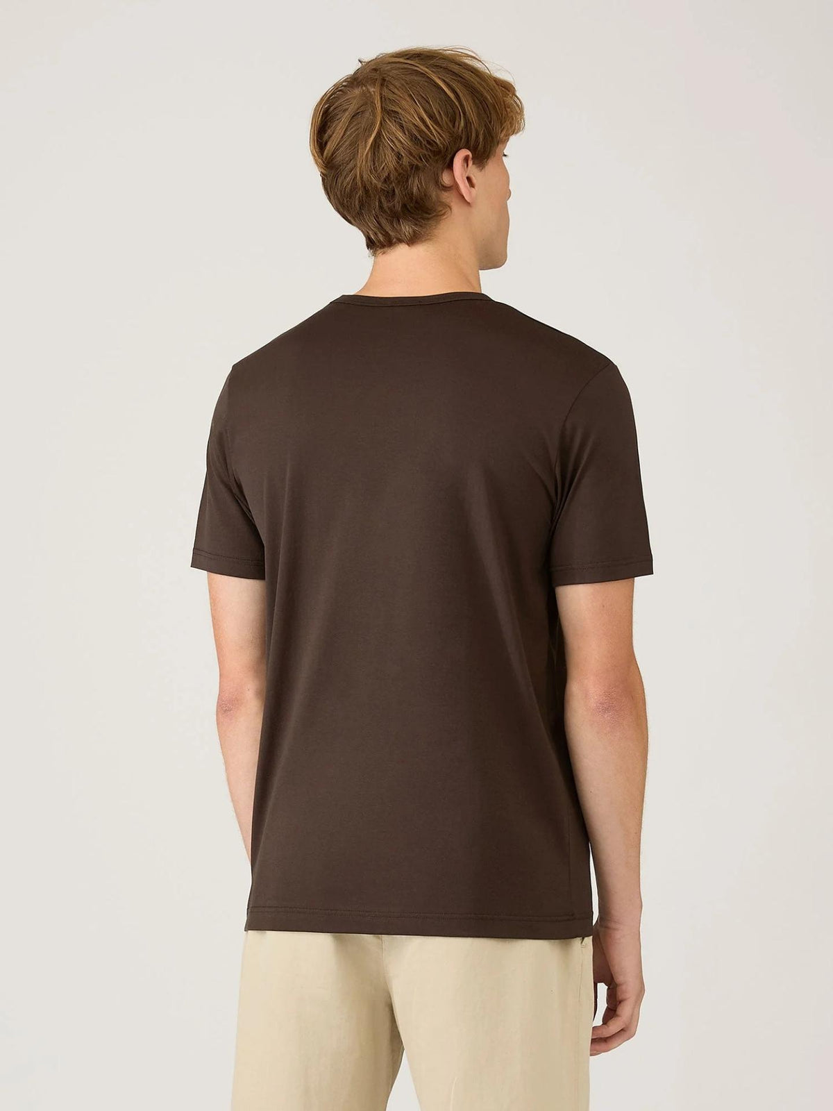 Mörkbrun Supima Bomull T-shirt - Sunspel