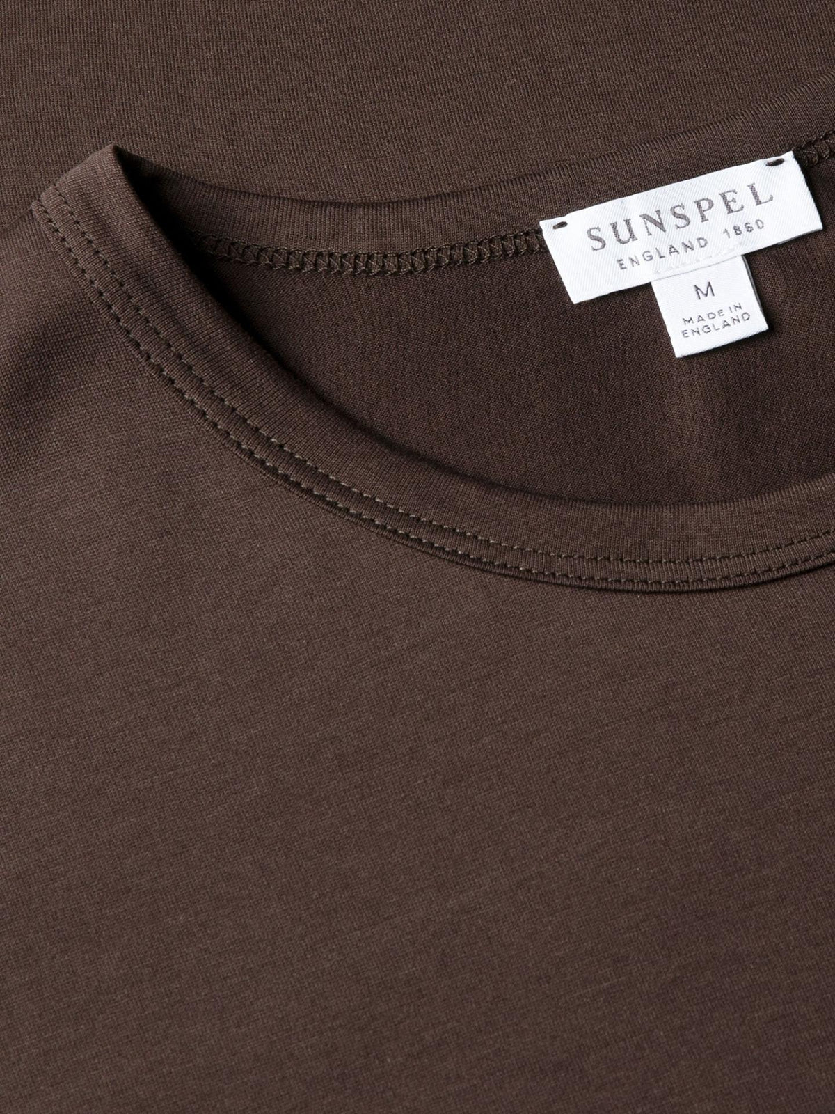 Mörkbrun Supima Bomull T-shirt - Sunspel