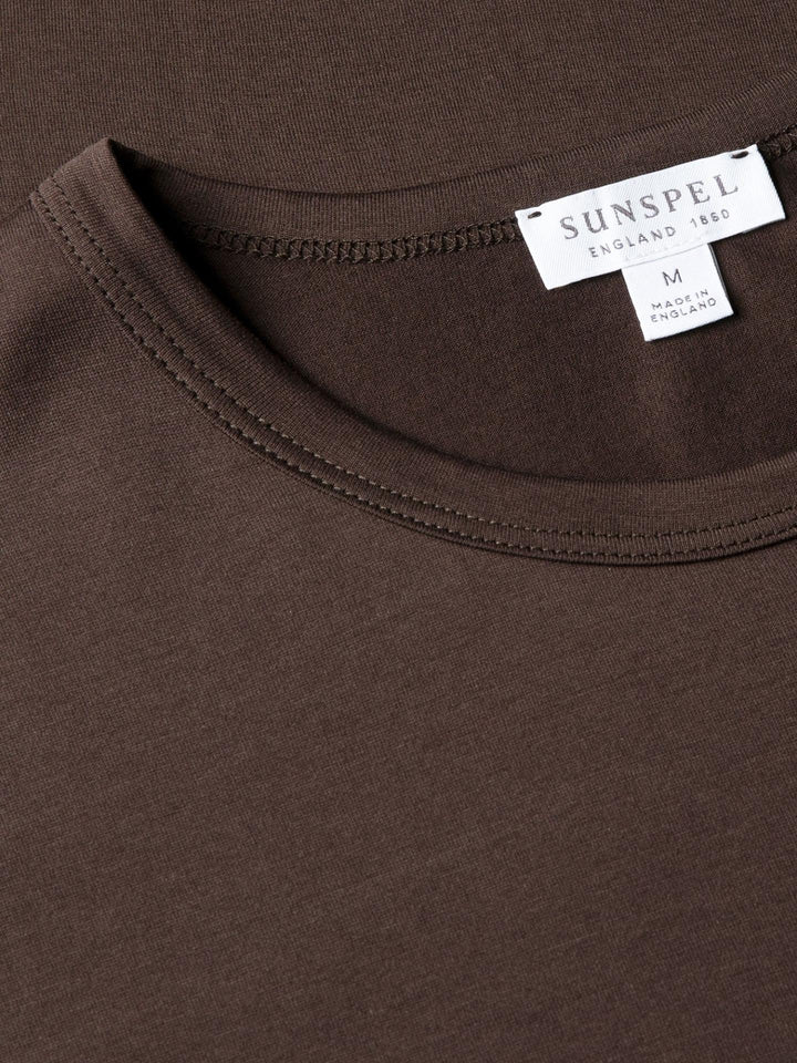 Mörkbrun Supima Bomull T-shirt - Sunspel