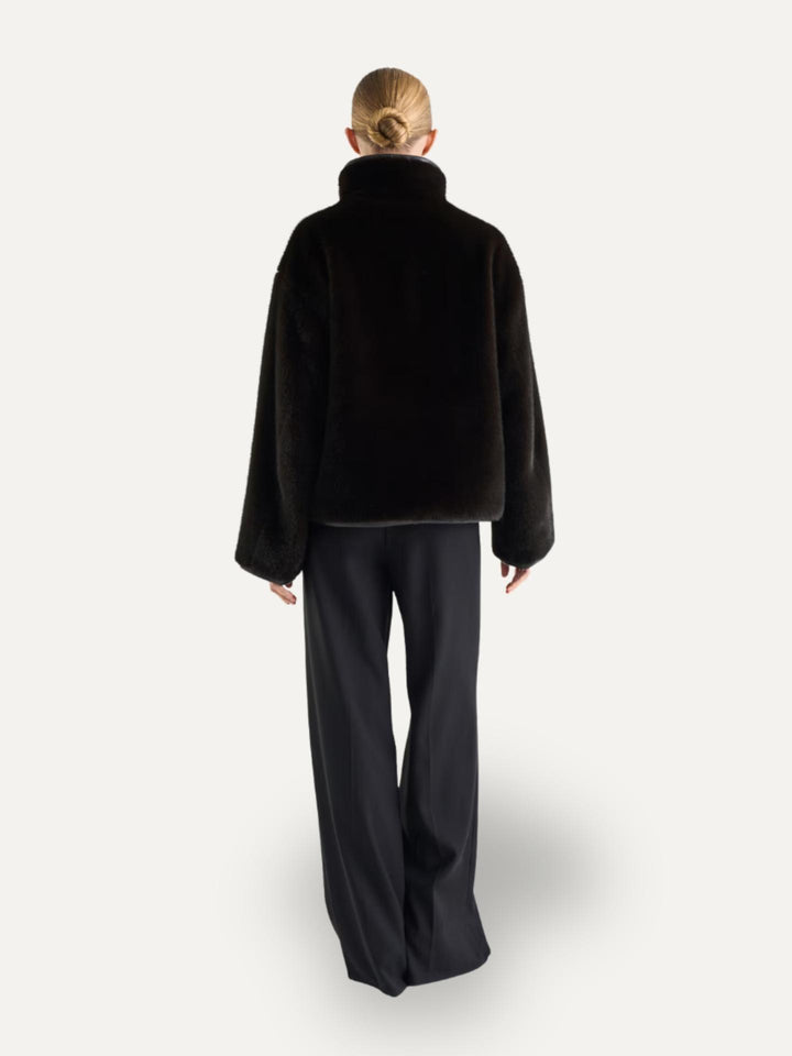Mörkbrun Zelie Faux Fur Jacka - Twist & Tango