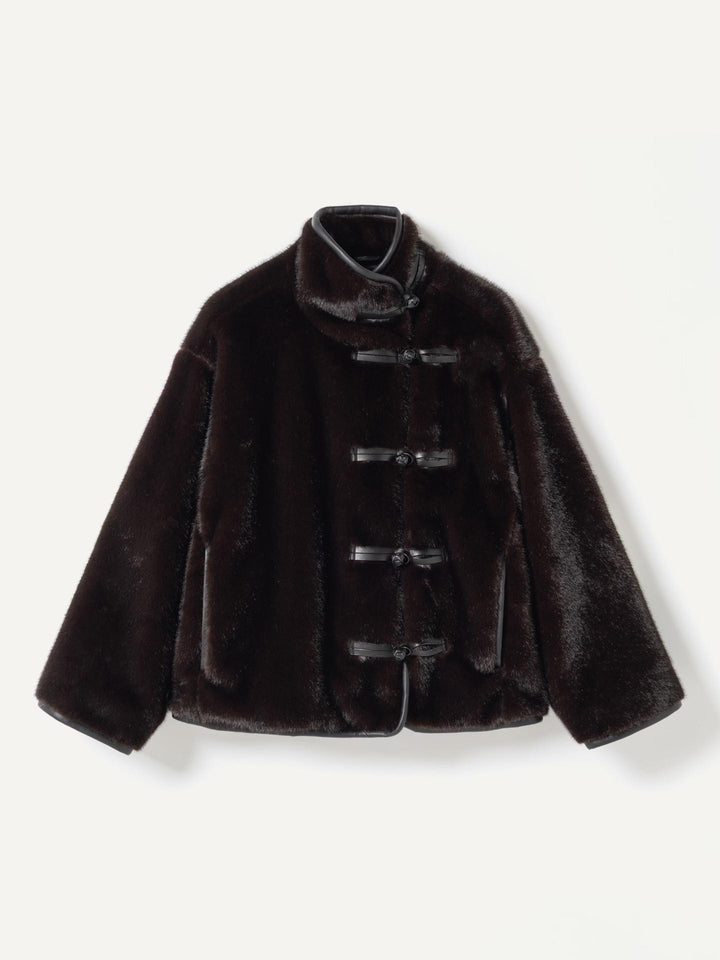 Mörkbrun Zelie Faux Fur Jacka - Twist & Tango