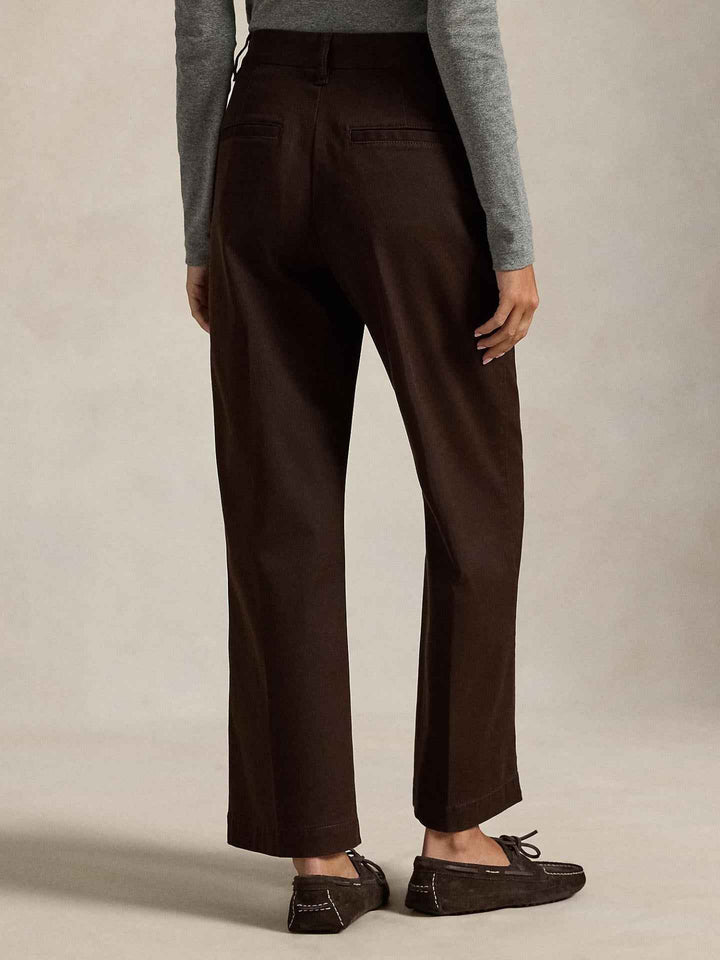 Mörkbruna Ankellånga Wide-Leg Chinos