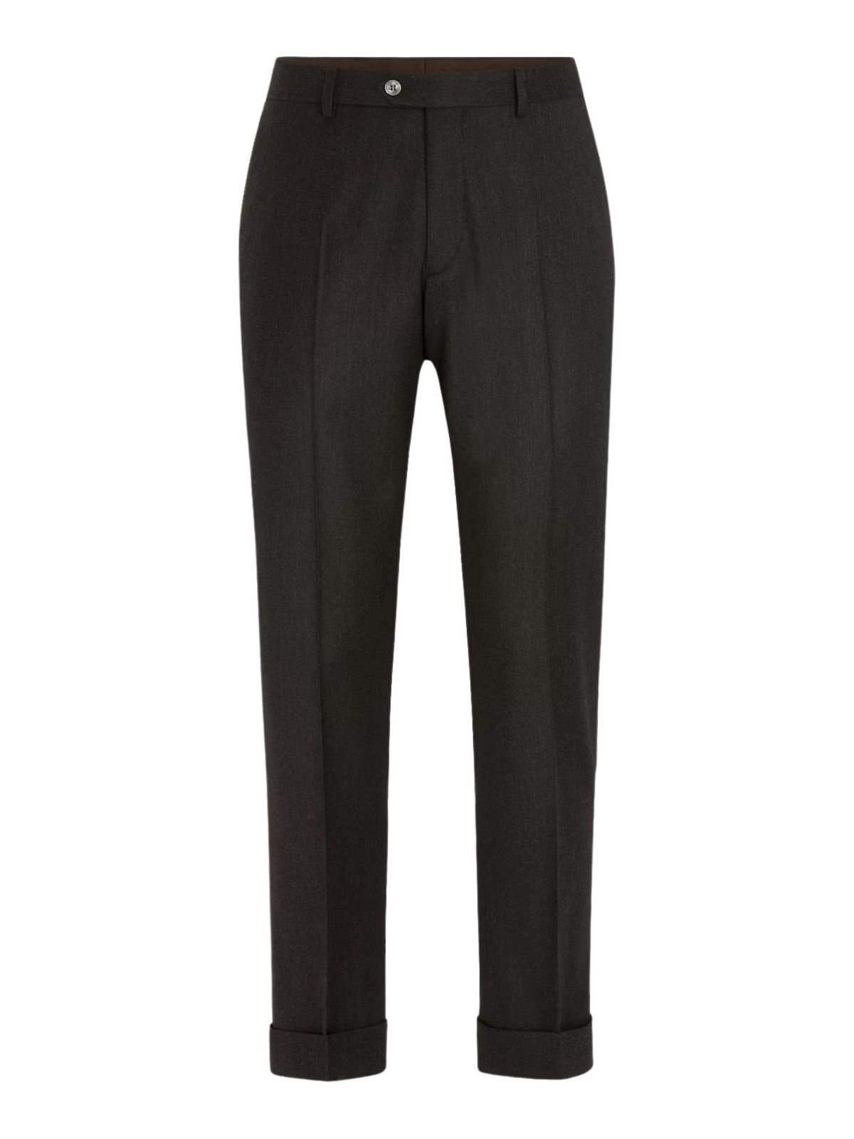Mörkbruna Regular Dandy Flanellbyxor - Oscar Jacobson