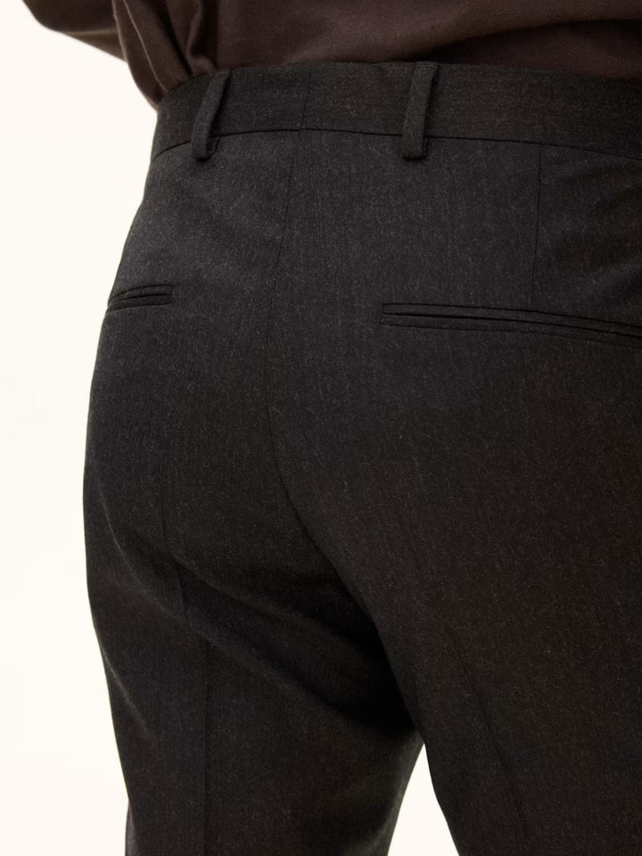 Mörkbruna Regular Dandy Flanellbyxor - Oscar Jacobson