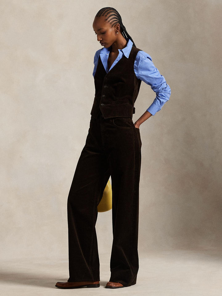 Mörkbruna Wide-leg Manchesterbyxor - Polo Ralph Lauren