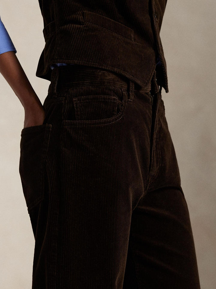 Mörkbruna Wide-leg Manchesterbyxor - Polo Ralph Lauren