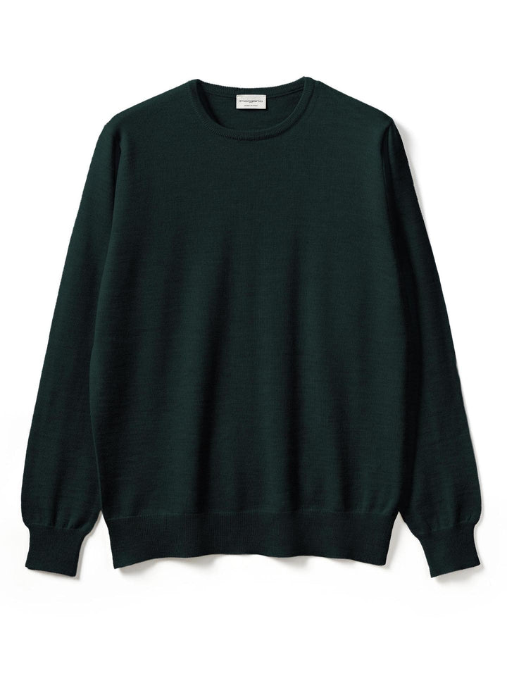 Mörkgrön Extra Fine Merino Crewneck