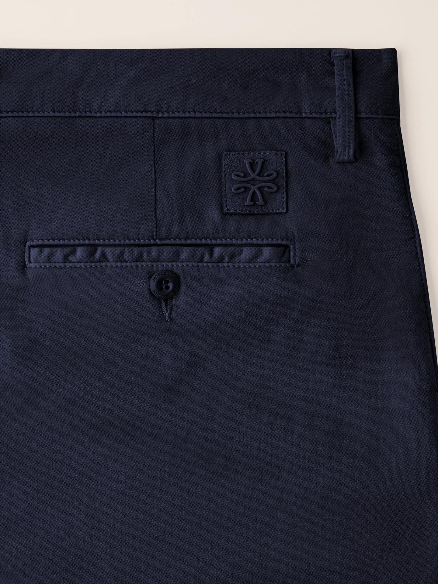 Navy Bobby Slim Honeycomb Chino - Jacob Cohen