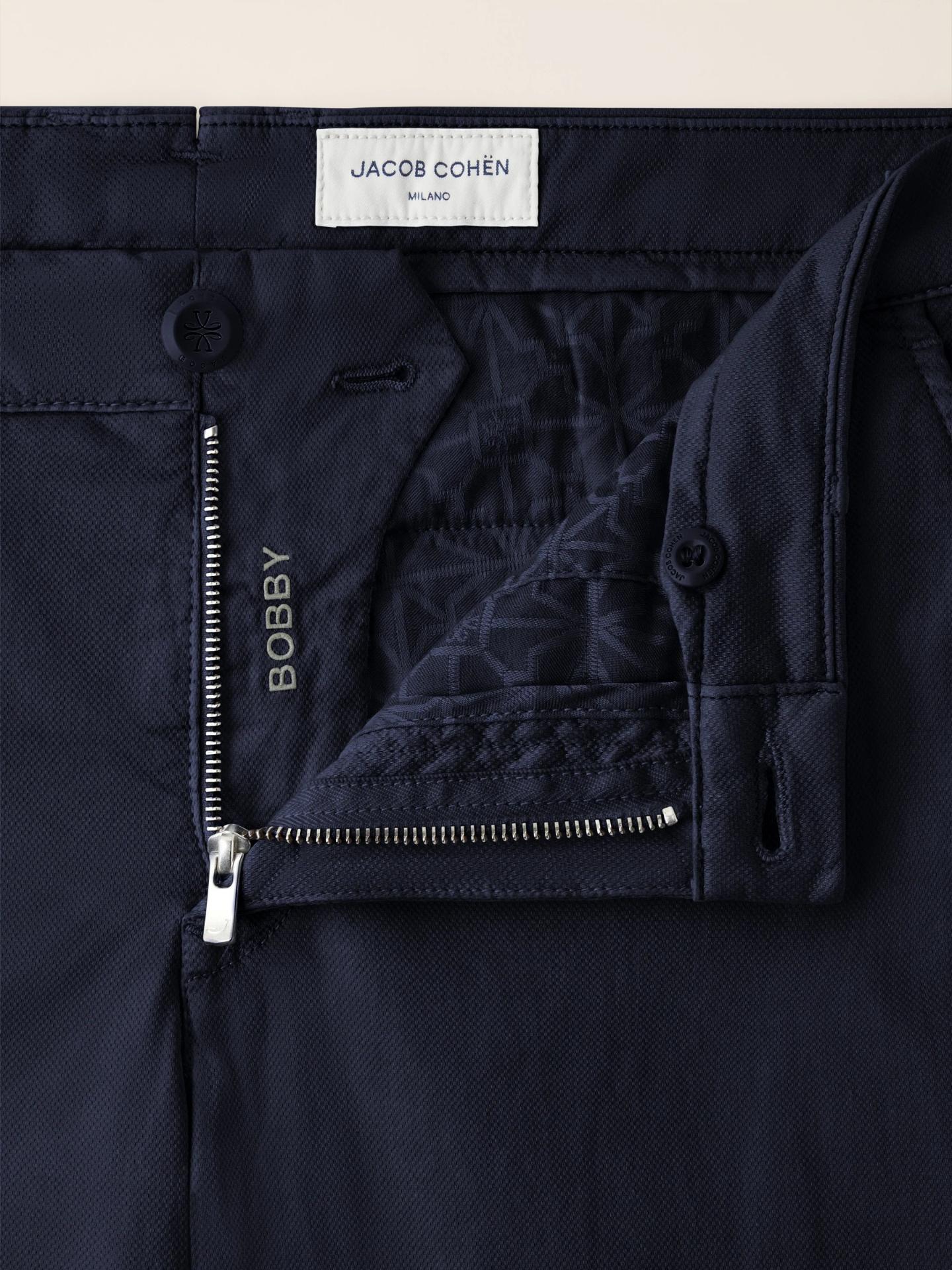 Navy Bobby Slim Honeycomb Chino - Jacob Cohen