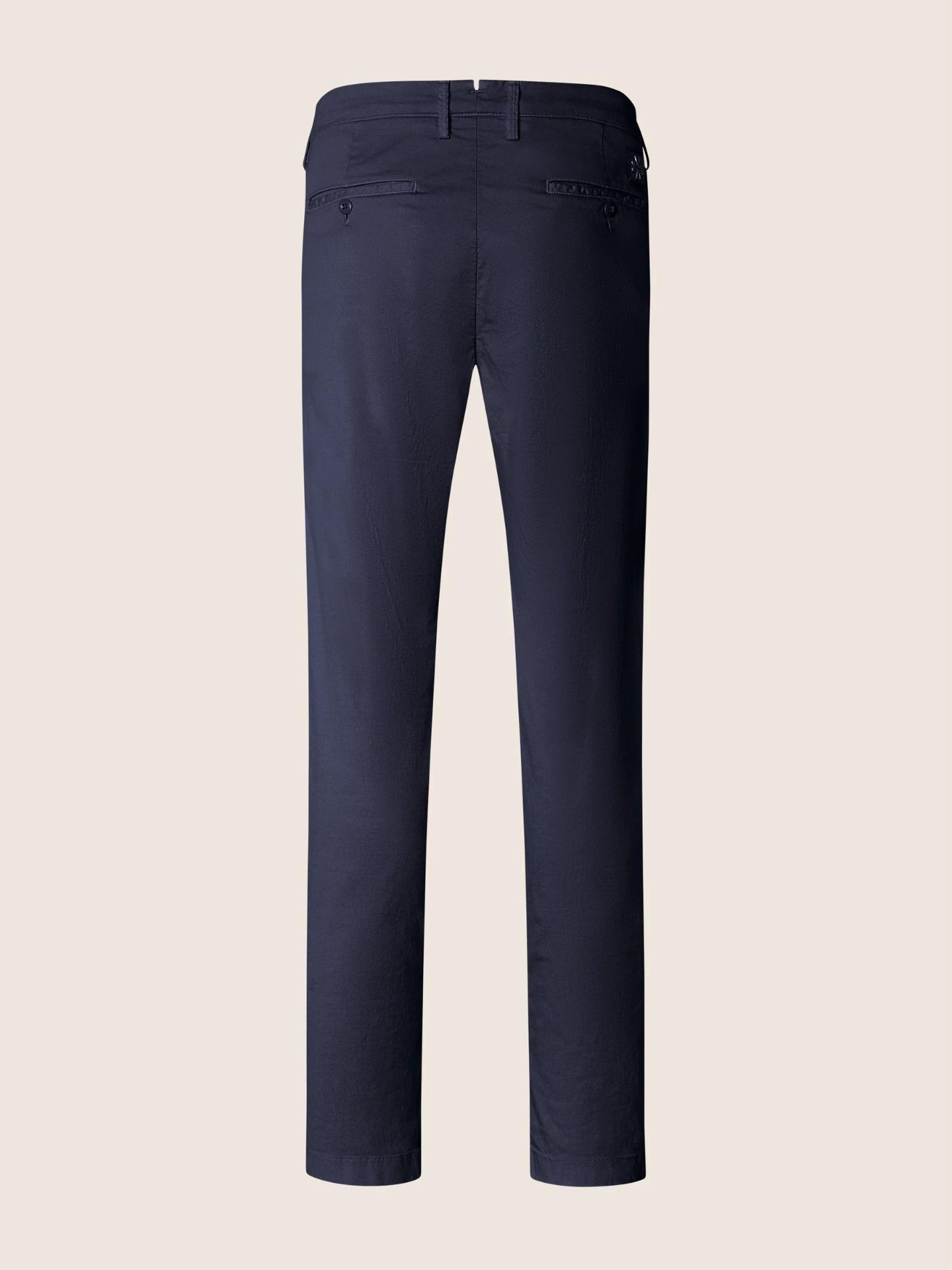 Navy Bobby Slim Honeycomb Chino - Jacob Cohen