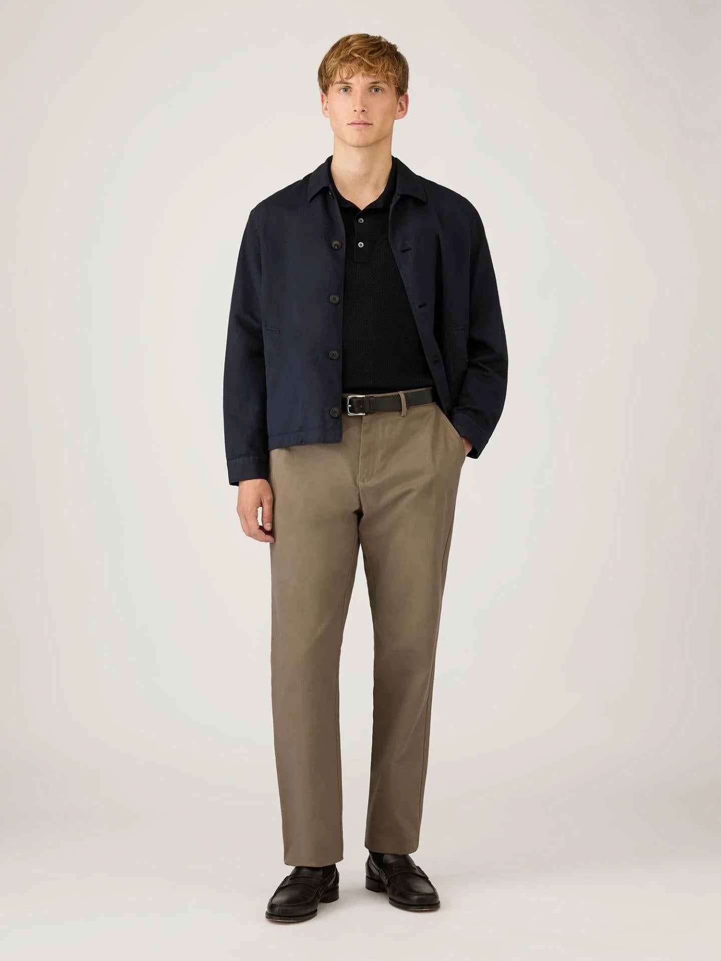 Navy Heavy Cotton Mesh Piké
