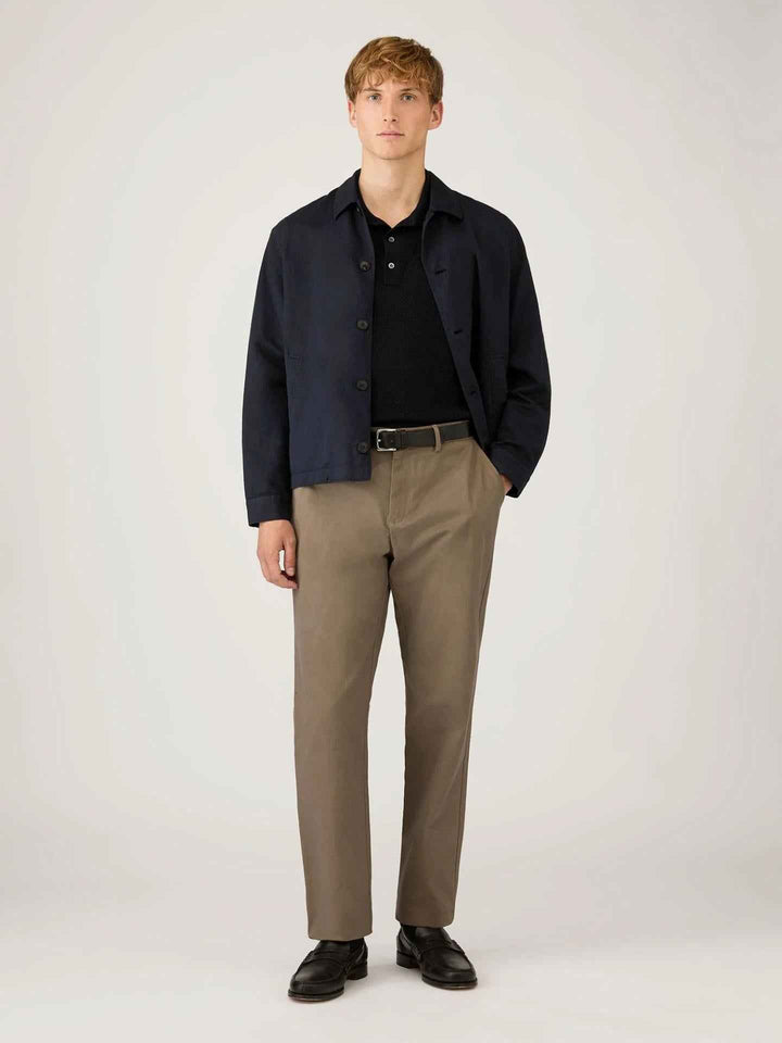 Navy Heavy Cotton Mesh Piké