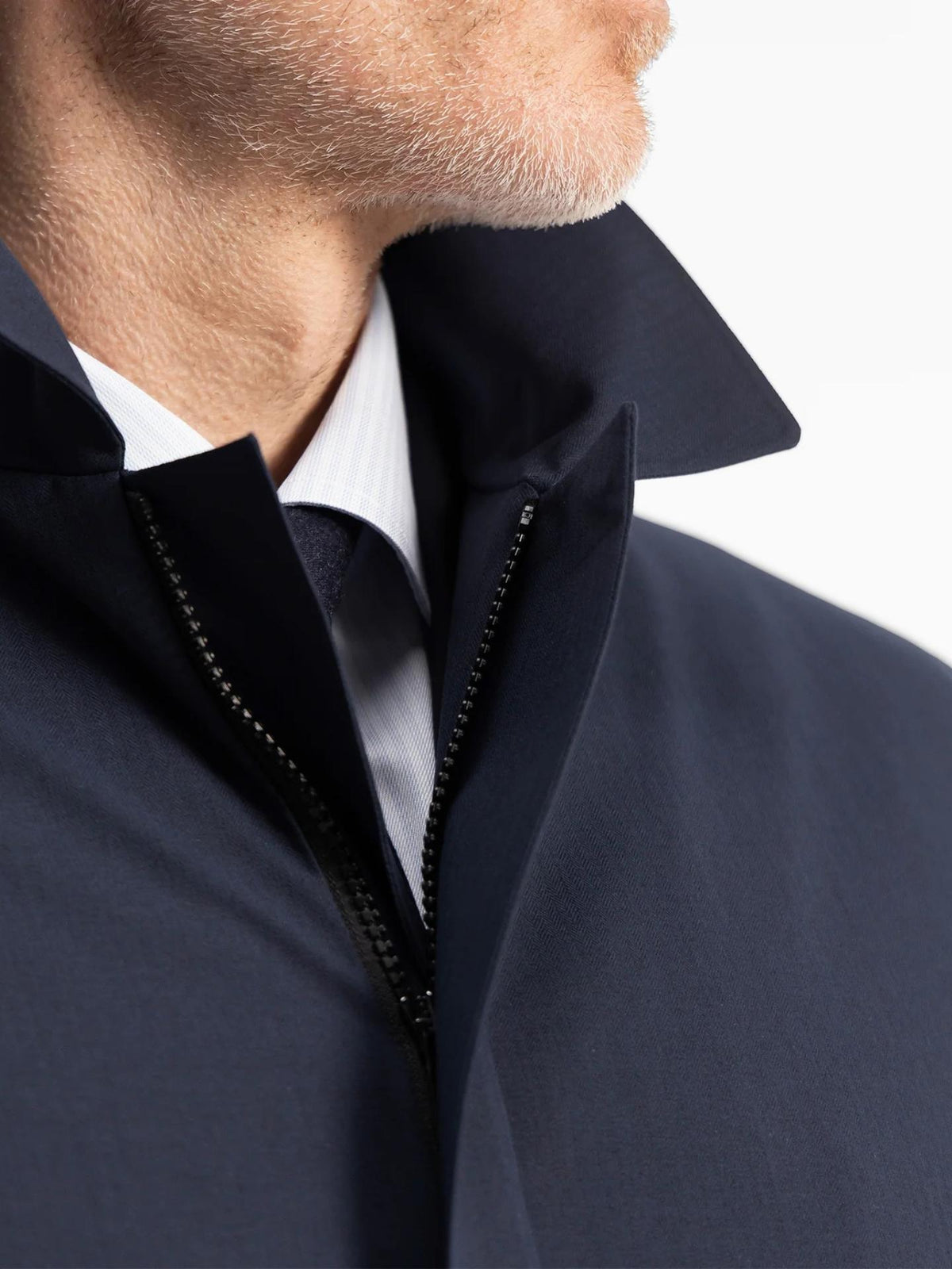 Navy Herringbone Regulator Coat - UBR