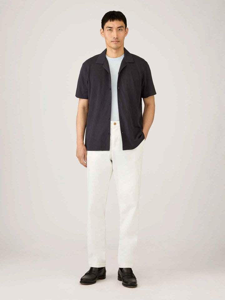 Navy Riviera Camp Collar Pikéskjorta