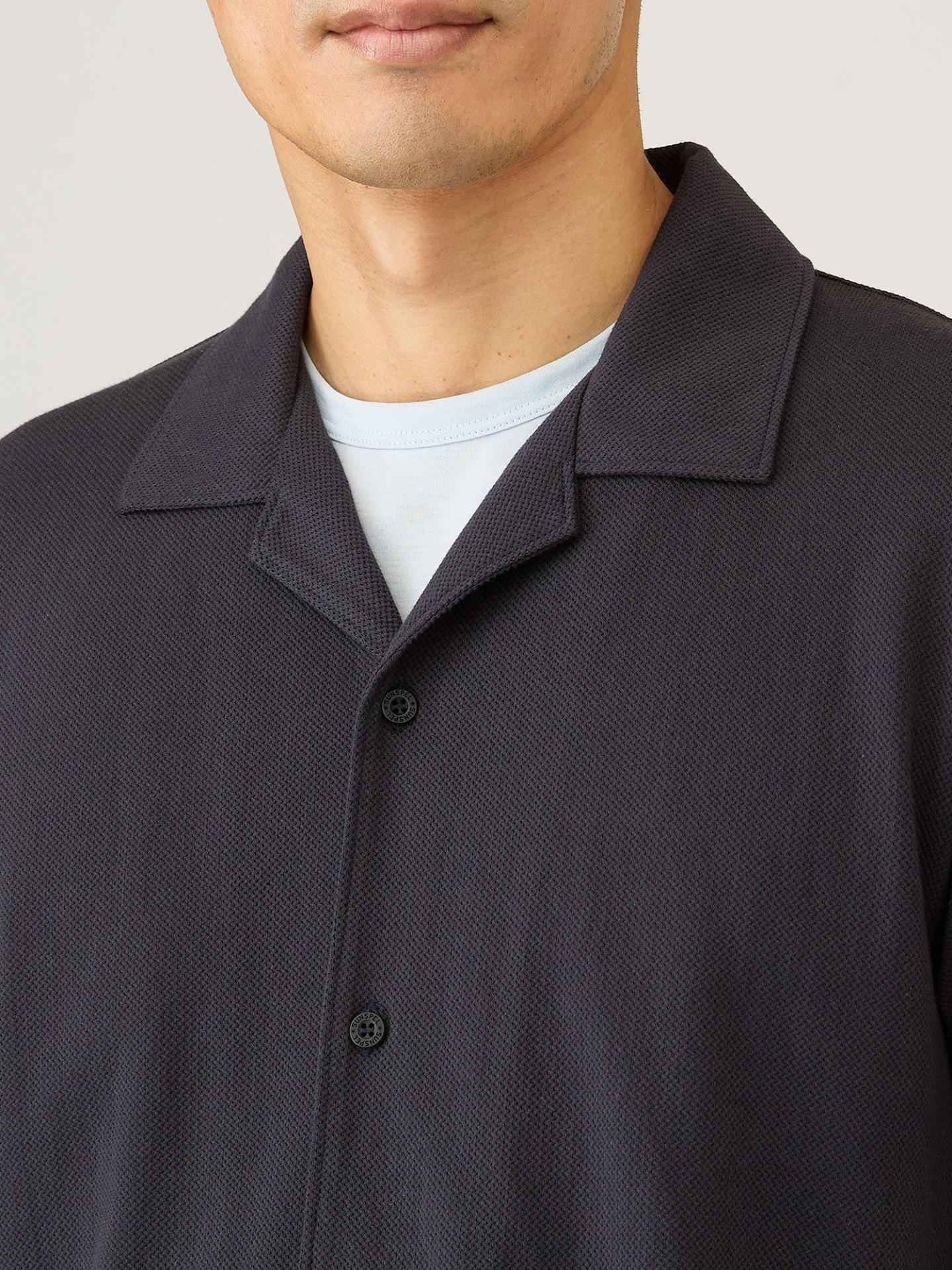 Navy Riviera Camp Collar Pikéskjorta