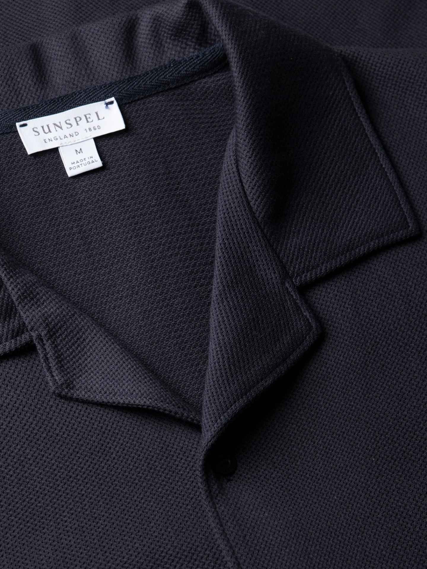 Navy Riviera Camp Collar Pikéskjorta