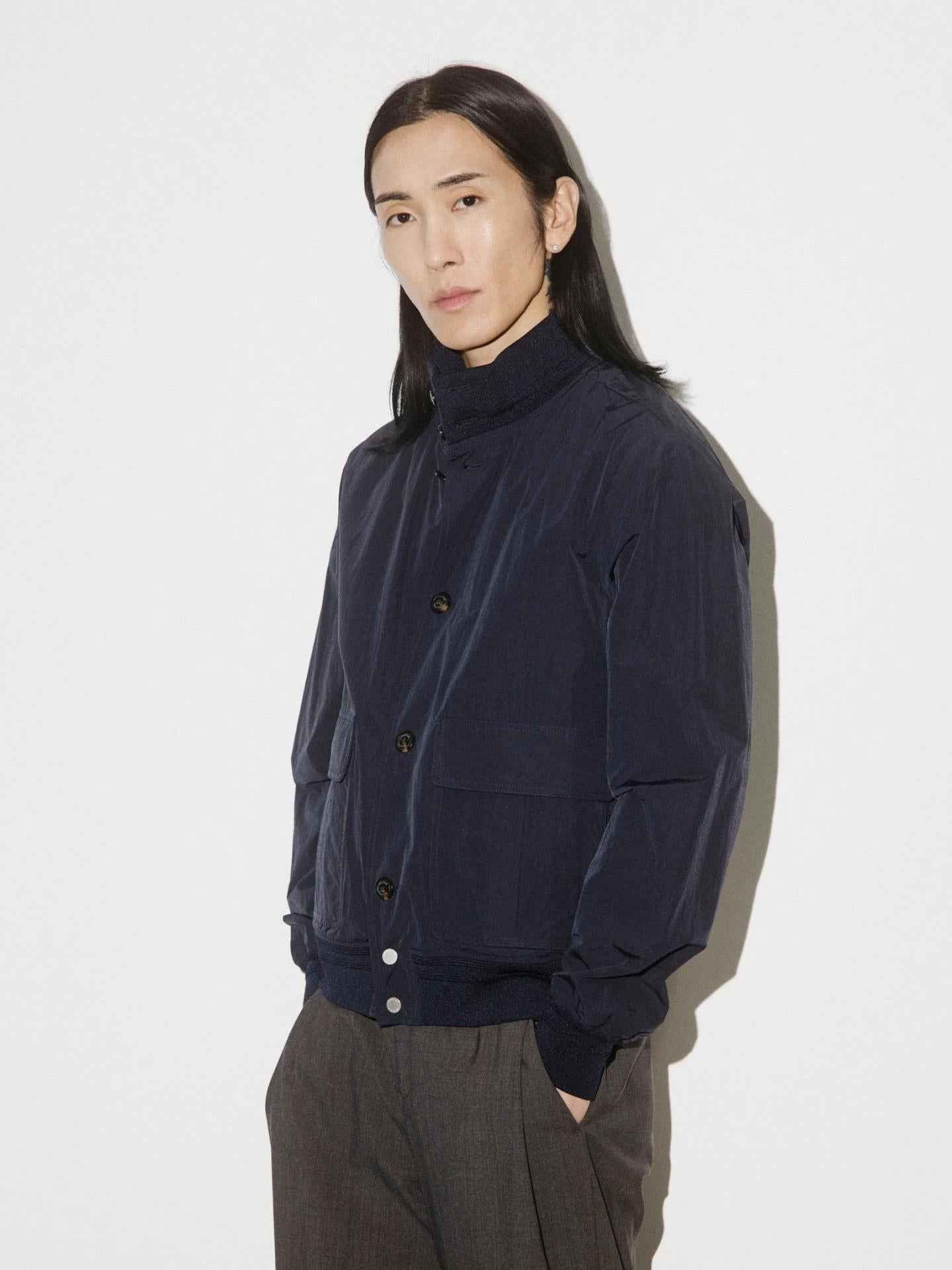 Marinblå Valstarino Nylon/Cotton Jacket
