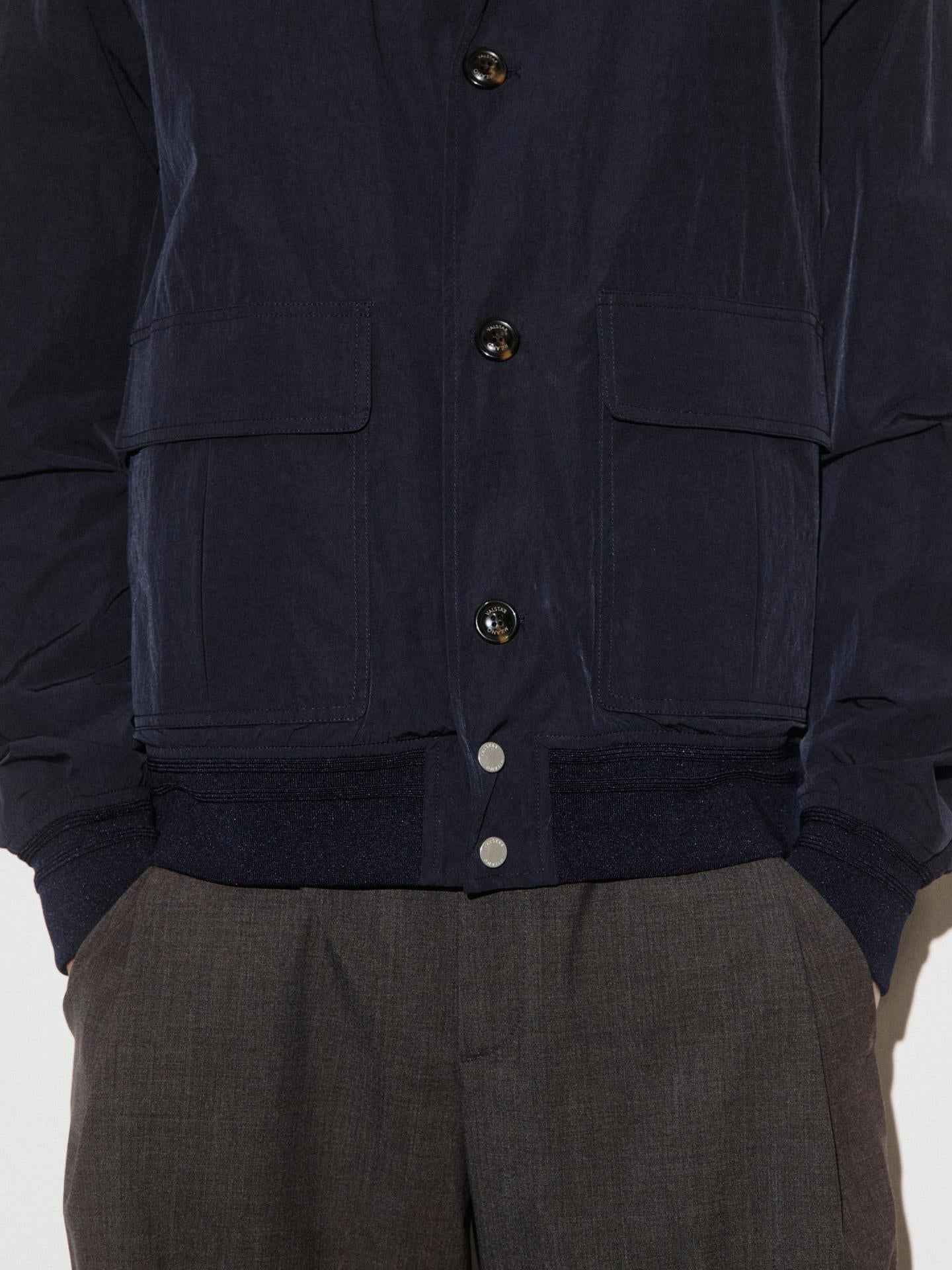 Marinblå Valstarino Nylon/Cotton Jacket