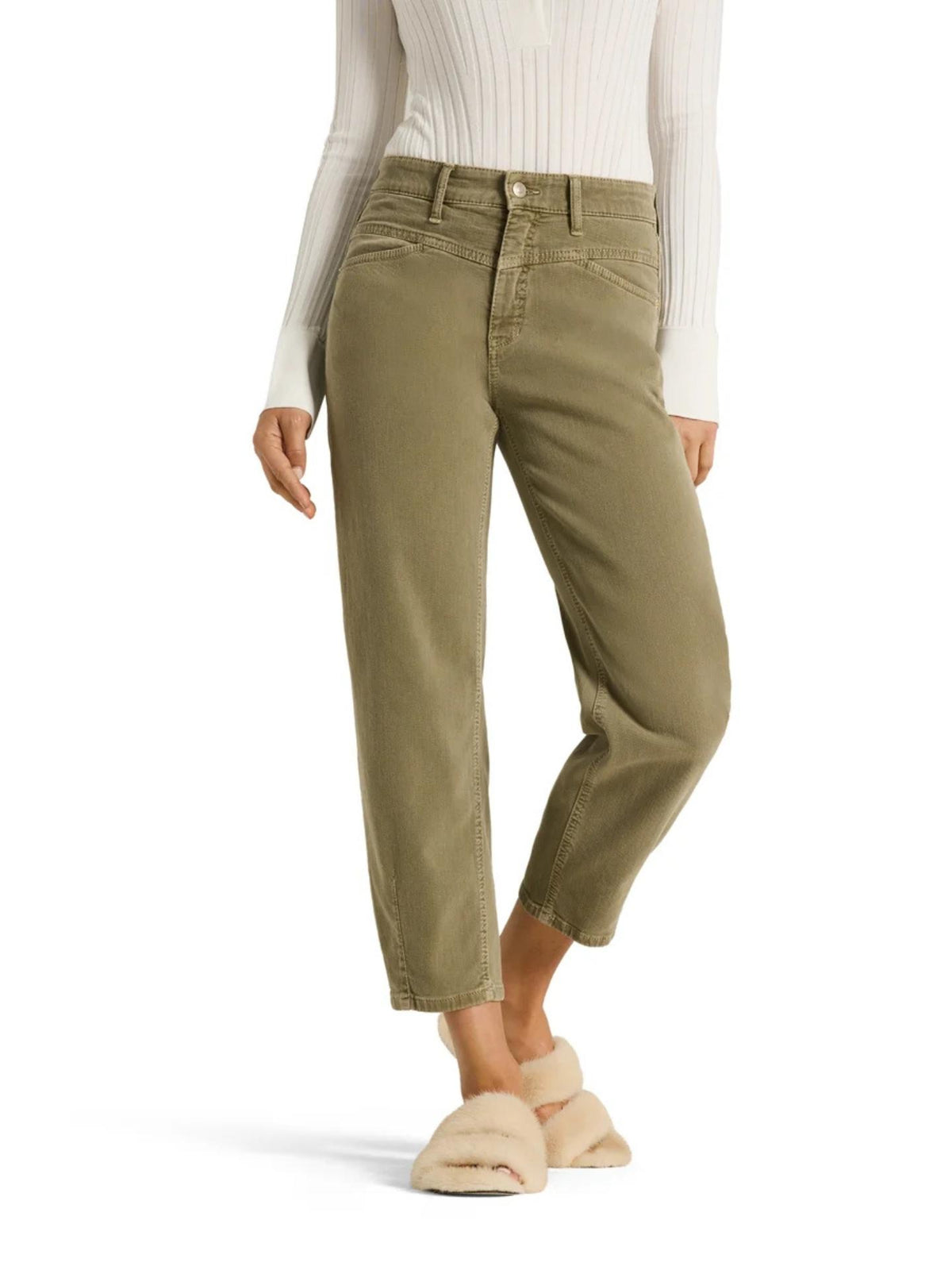 Olivgrön Elin Barrel Jeans - Cambio