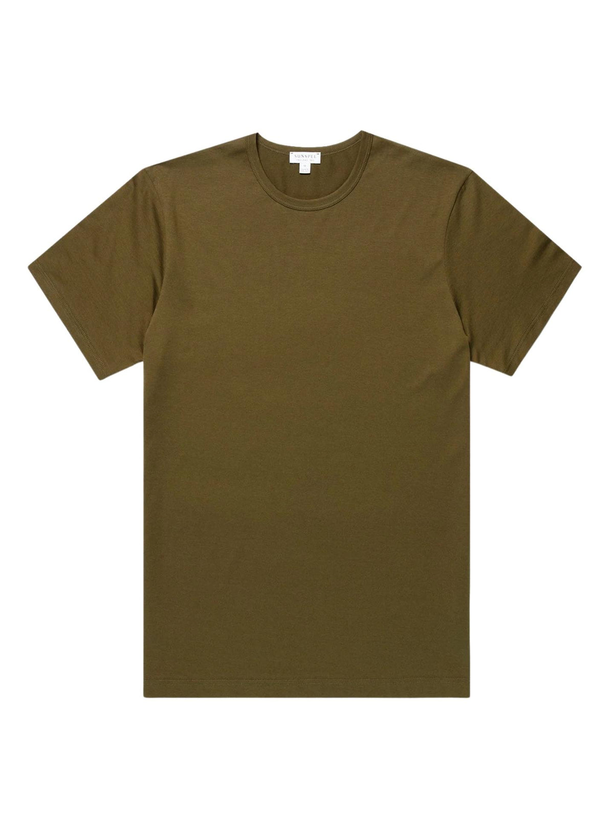 Olivgrön Supima Bomull T-shirt - Sunspel