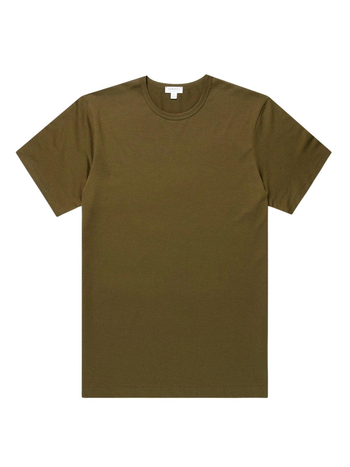 Olivgrön Supima Bomull T-shirt - Sunspel
