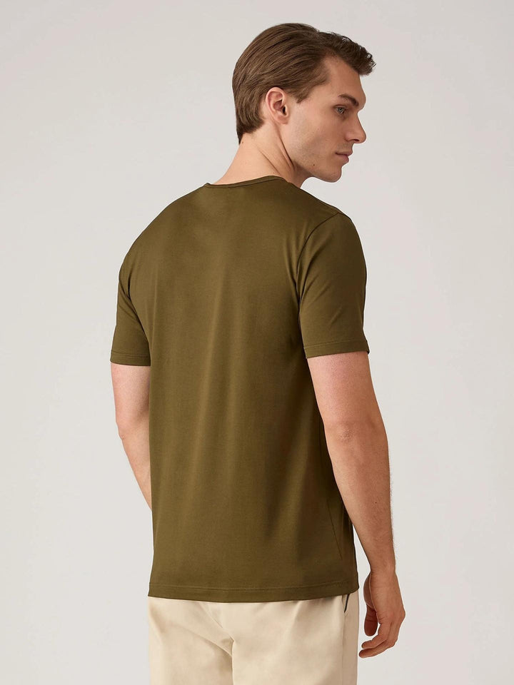 Olivgrön Supima Bomull T-shirt - Sunspel