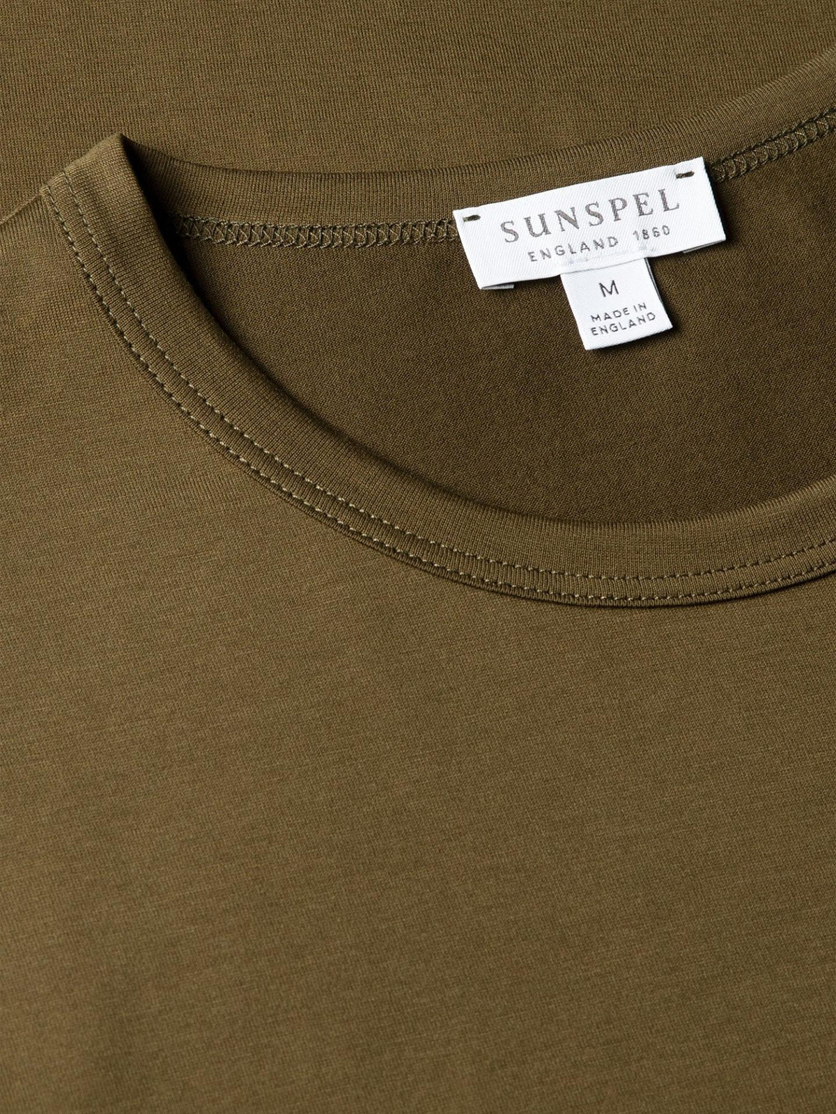 Olivgrön Supima Bomull T-shirt - Sunspel