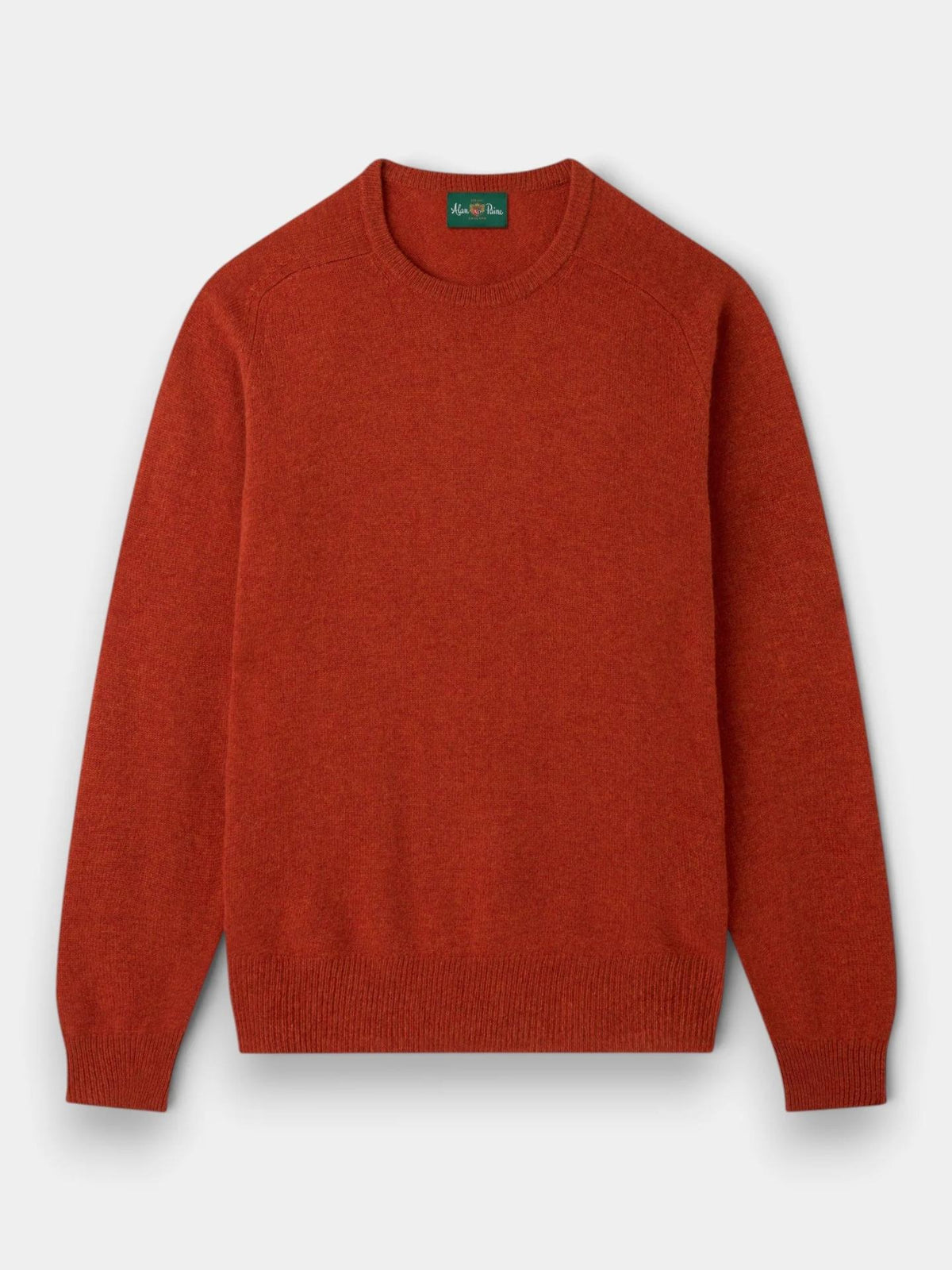 Orange Crew Neck Lammullströja - Alan Paine