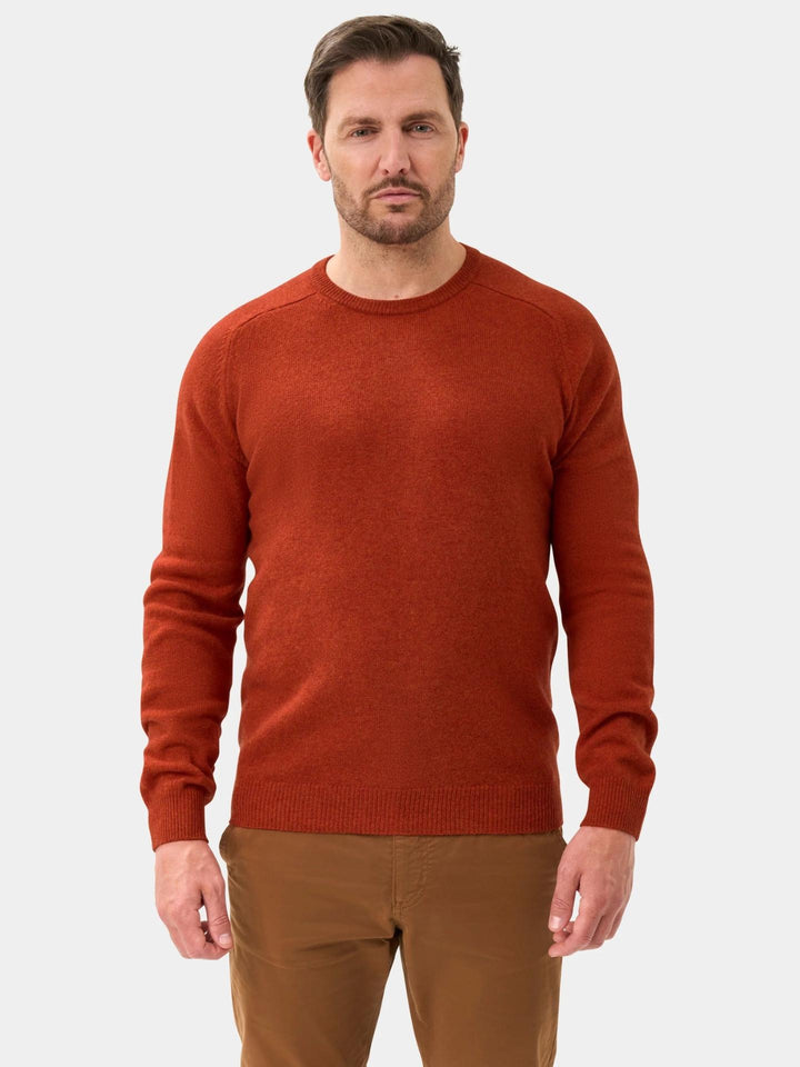 Orange Crew Neck Lammullströja - Alan Paine