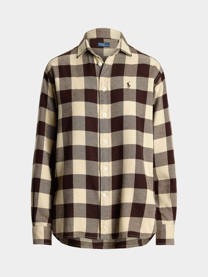 Oversize Rutig Flanellskjorta