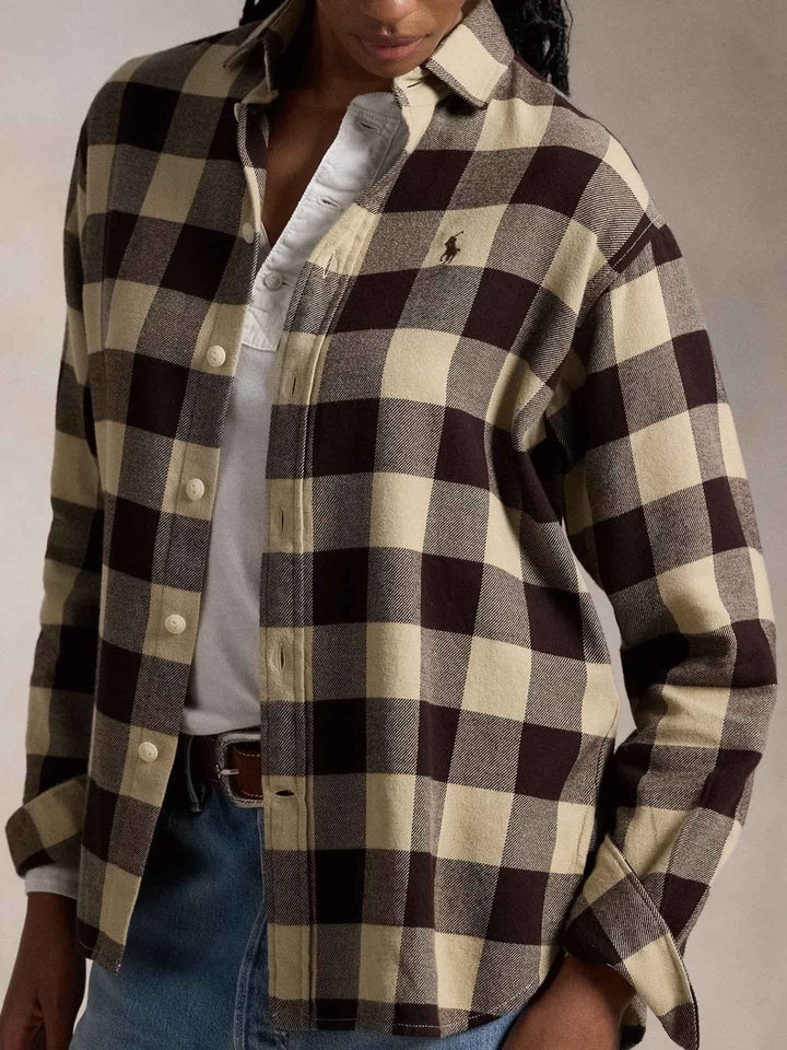 Oversize Rutig Flanellskjorta