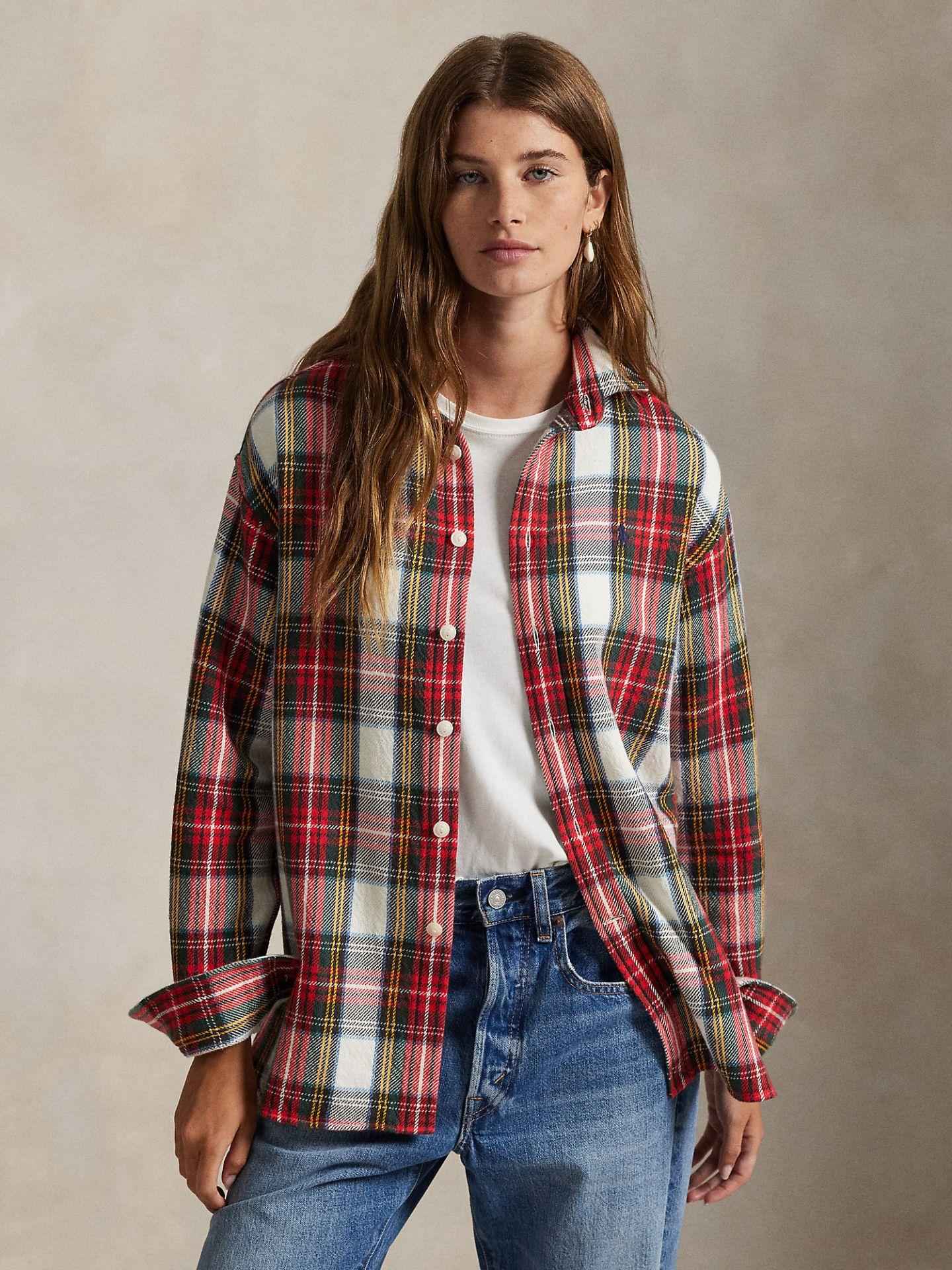 Oversize Rutig Twillskjorta