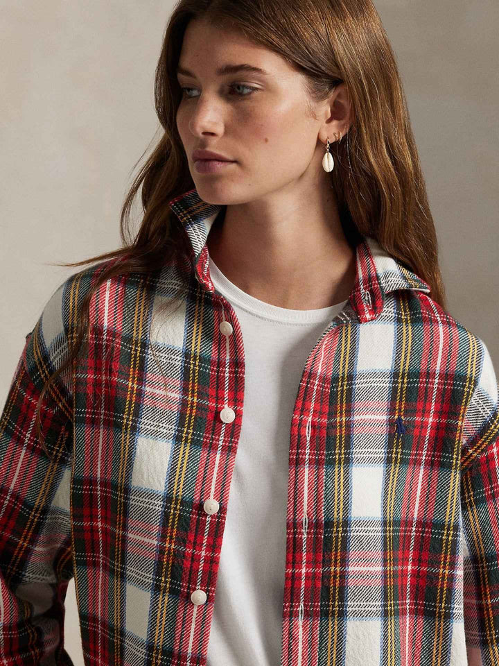 Oversize Rutig Twillskjorta