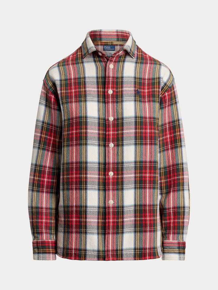 Oversize Rutig Twillskjorta