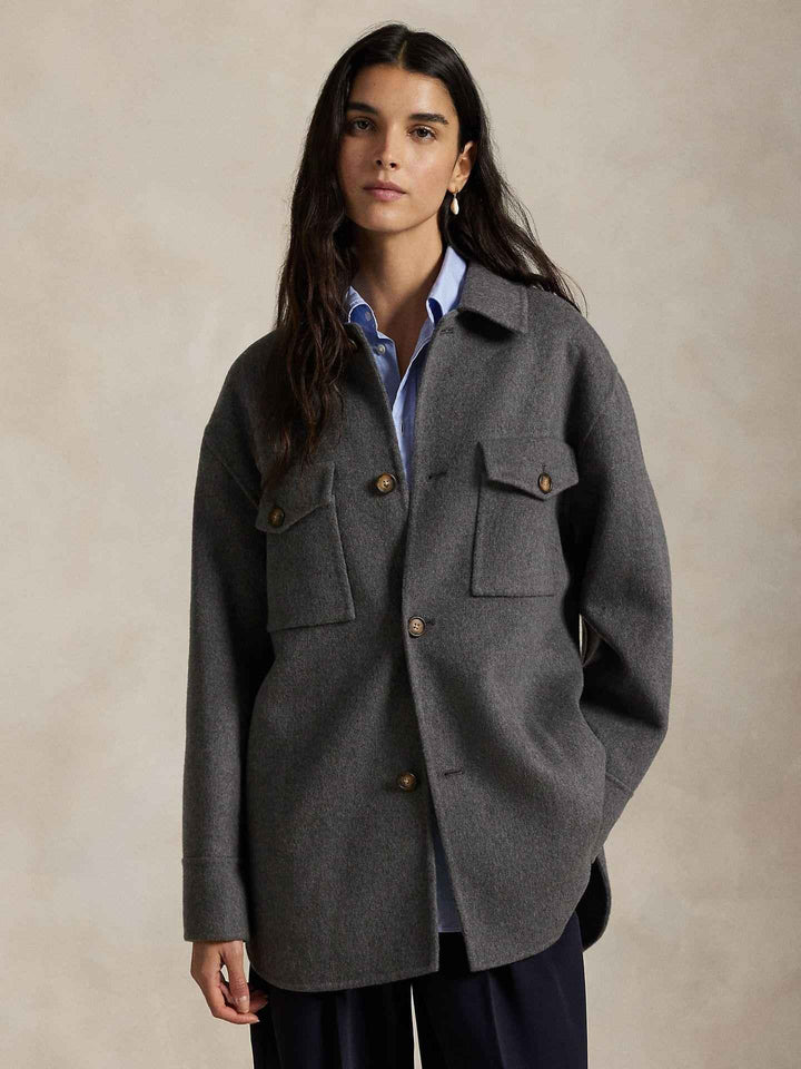 Oversize Skjortjacka i Ull