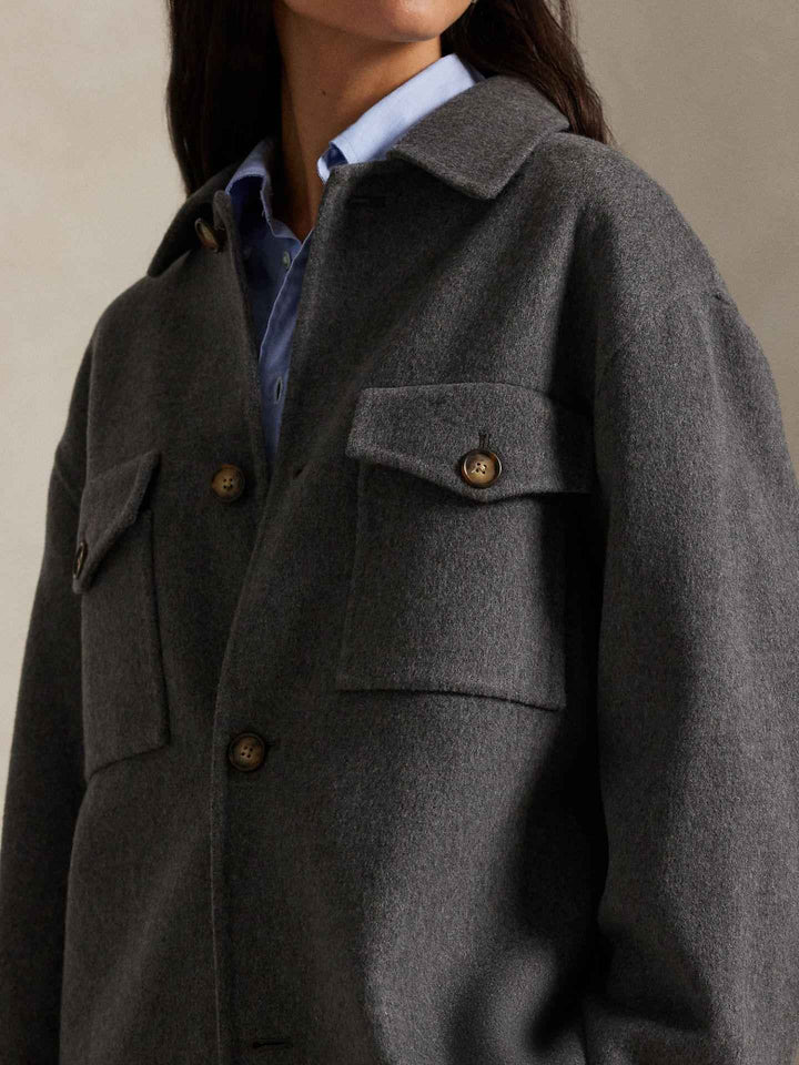 Oversize Skjortjacka i Ull