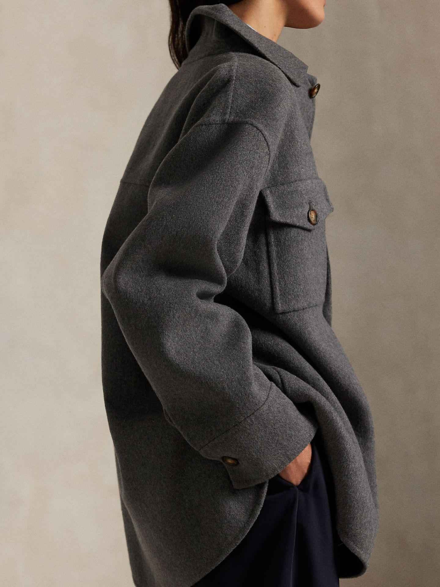 Oversize Skjortjacka i Ull