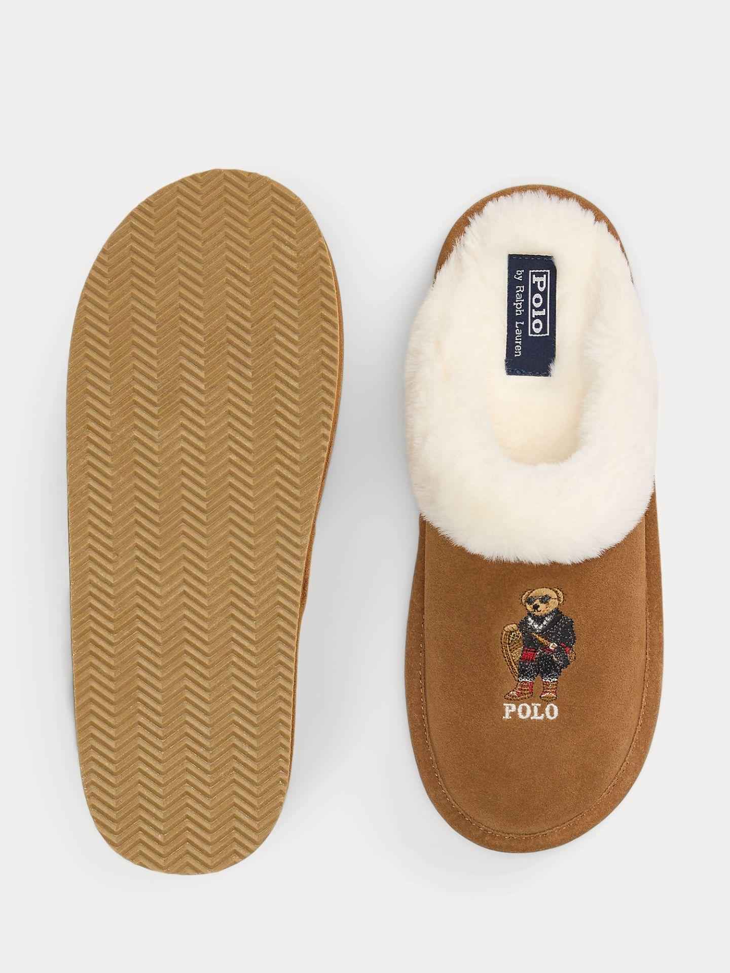 Polo Bear Suede Faux-Fur Slipper