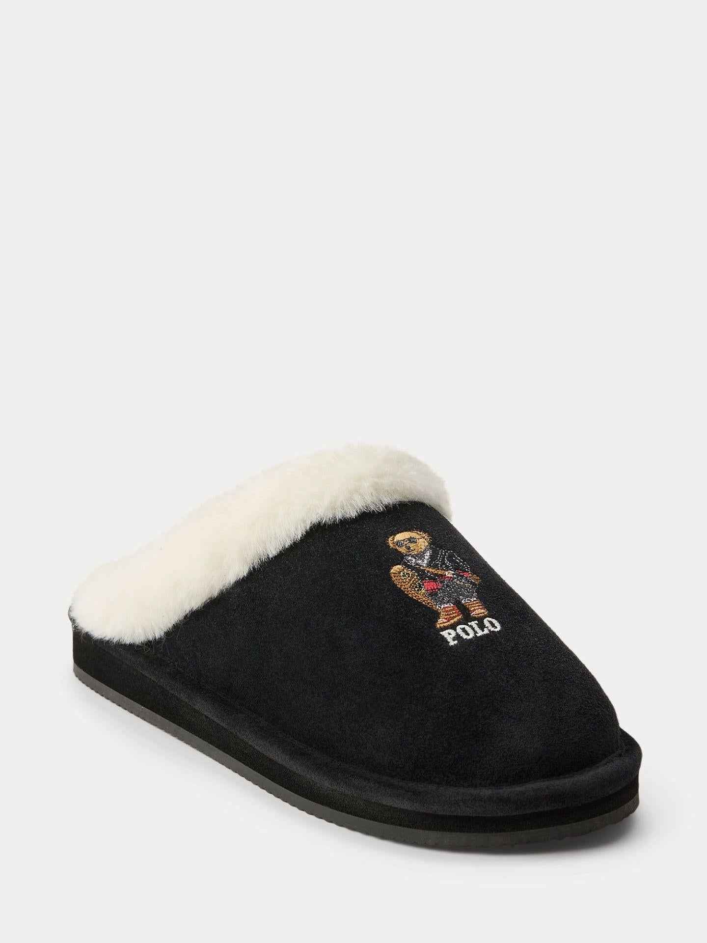 Polo Bear Suede Faux-Fur Slipper