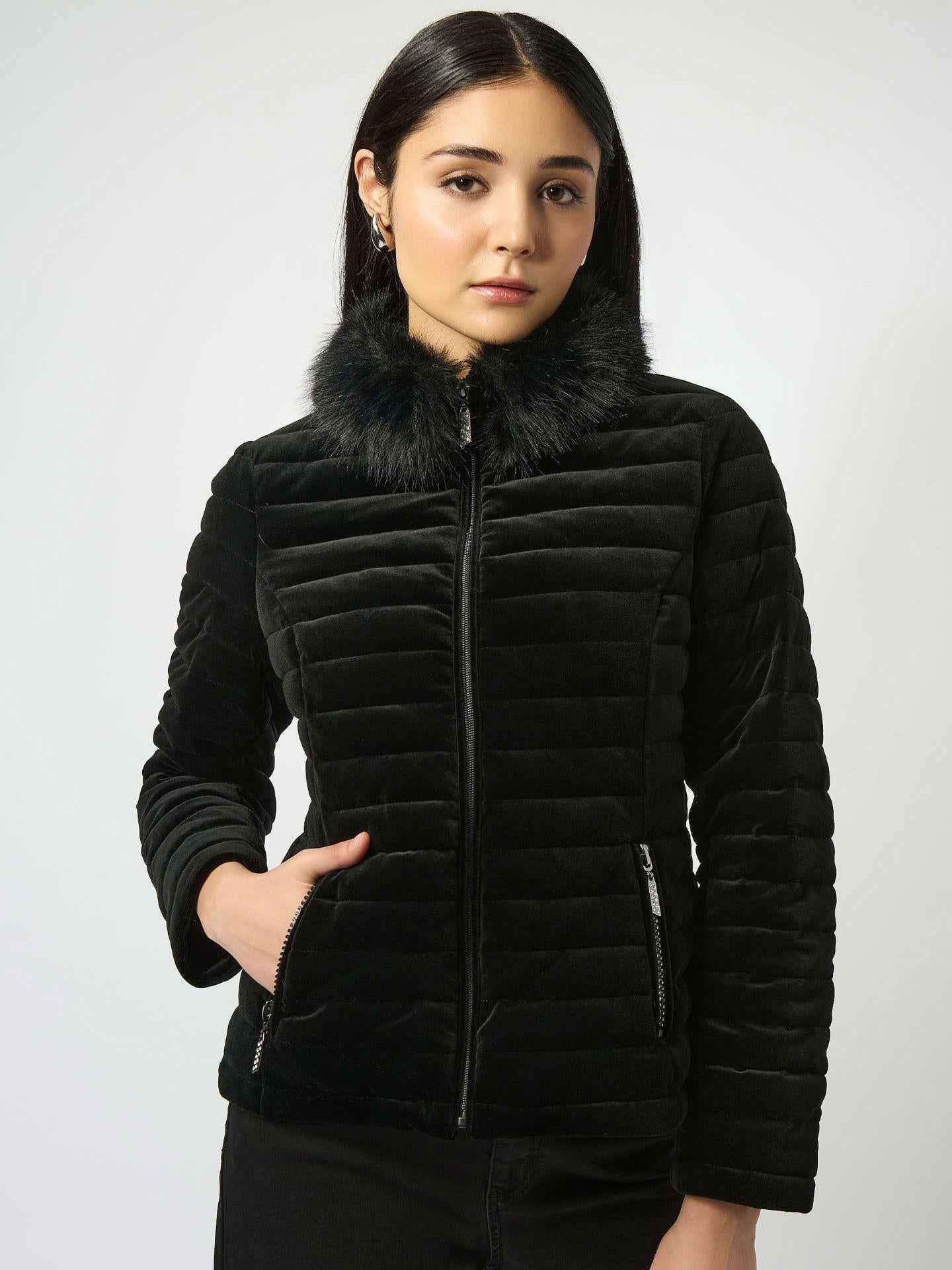 Puffjacka i Stretchsammet