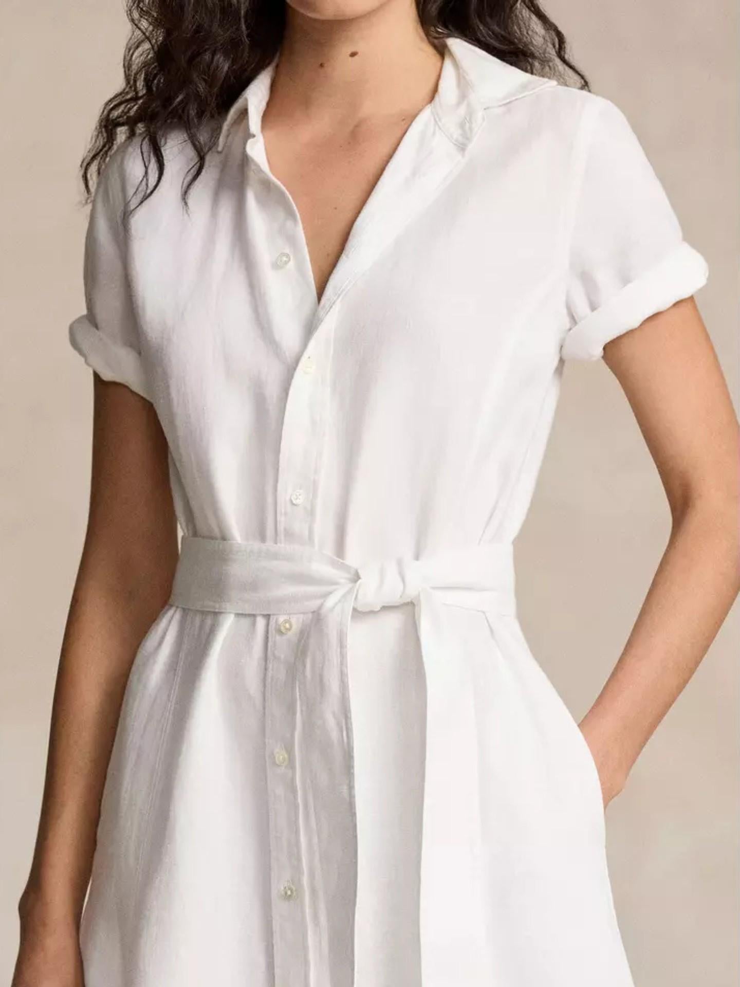 Relaxed A-linje Linneklänning