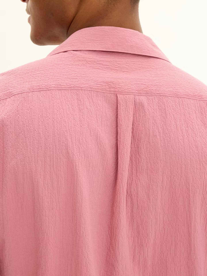 Rosa Kortärmad Seersuckerskjorta