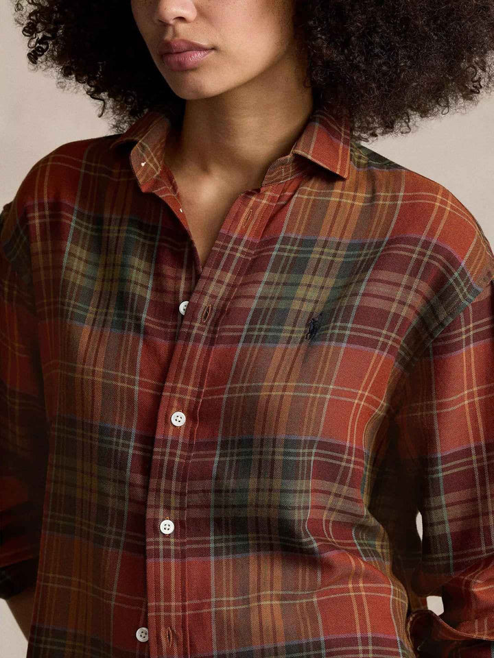 Rutig Skjorta i Bomull/Viskos