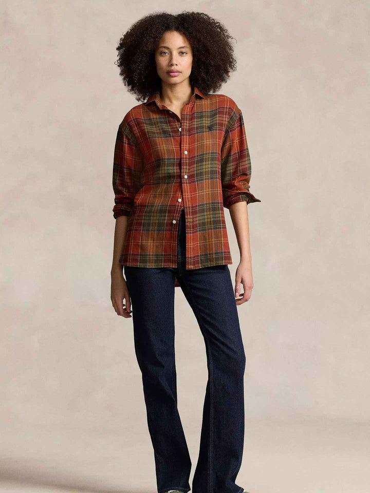 Rutig Skjorta i Bomull/Viskos