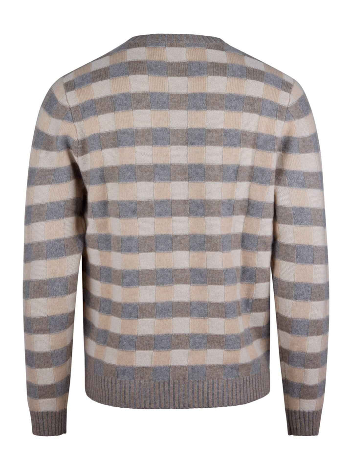 Rutmönstrad Cashmere Tröja