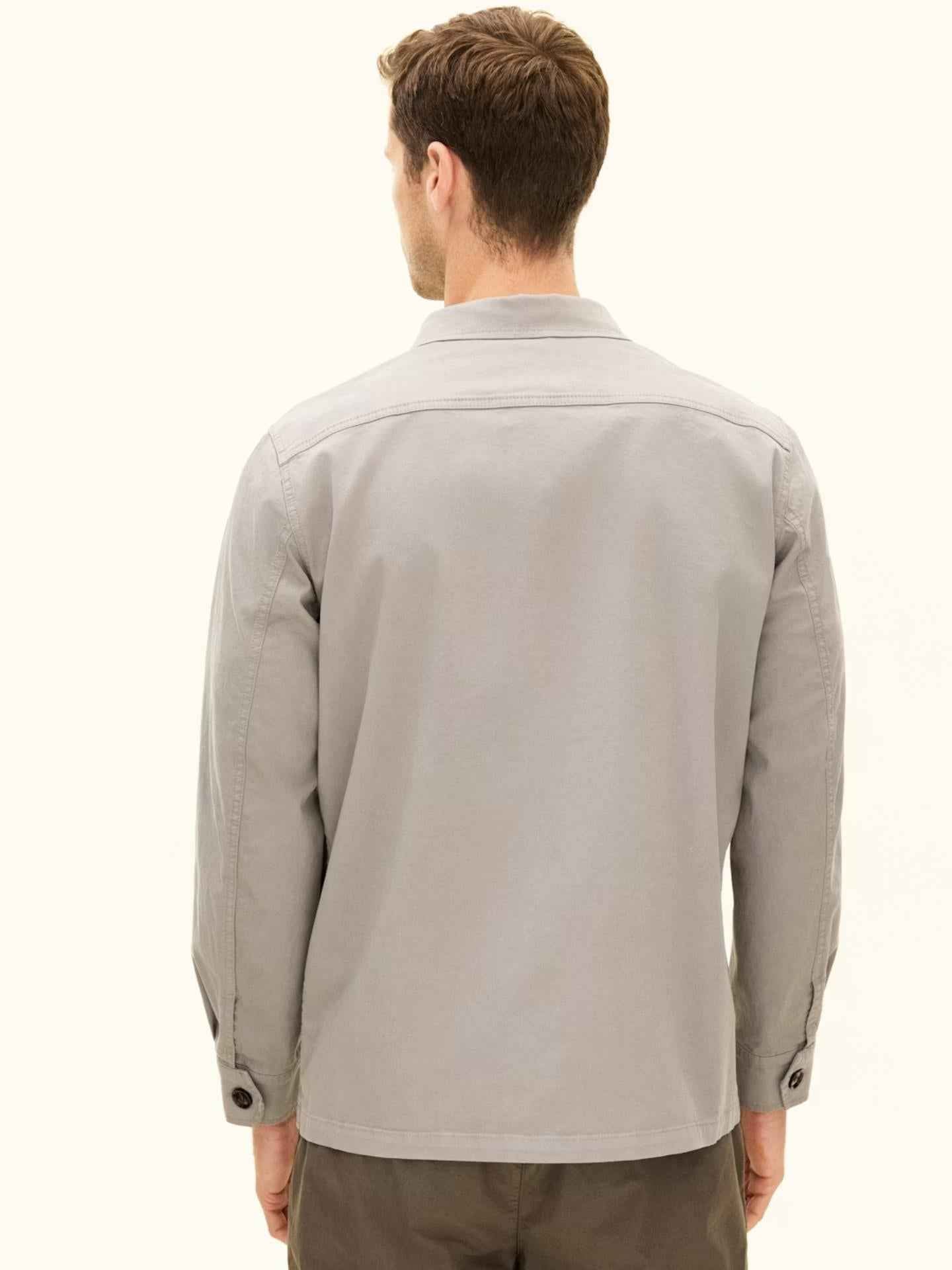 Grågrön Safari Overshirt i Bomullsstretch