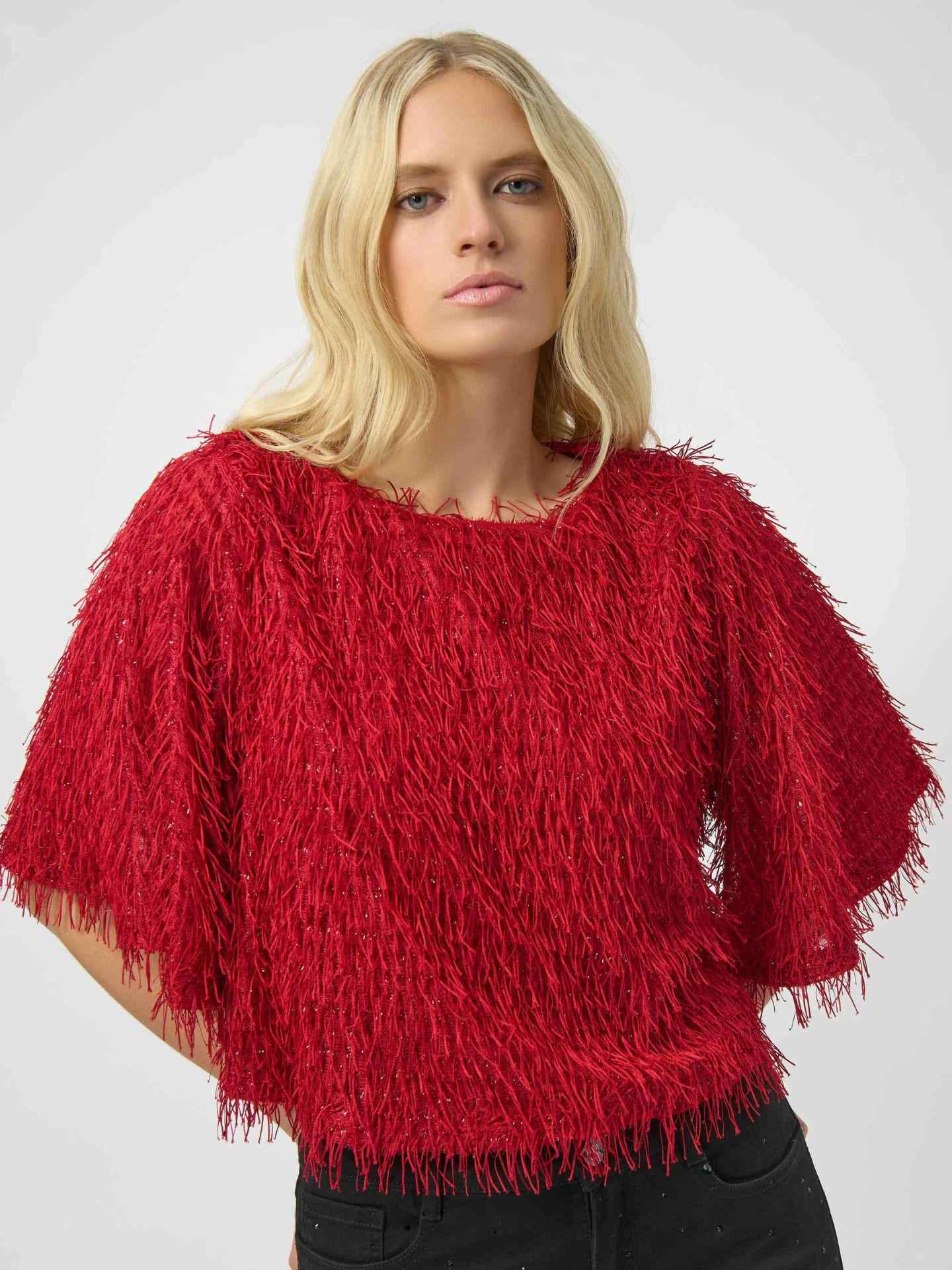 Stickad Topp med Fransar