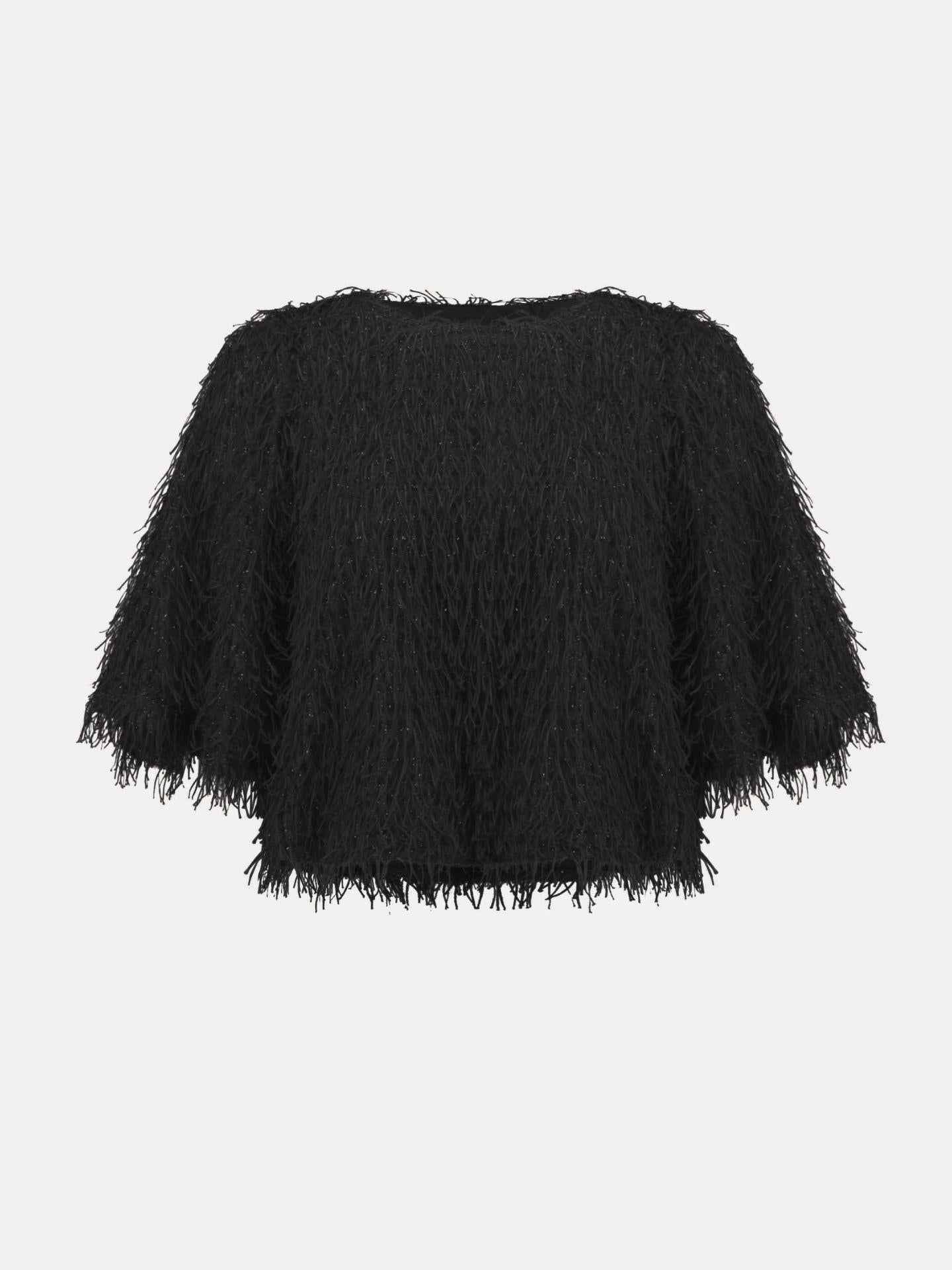 Stickad Topp med Fransar